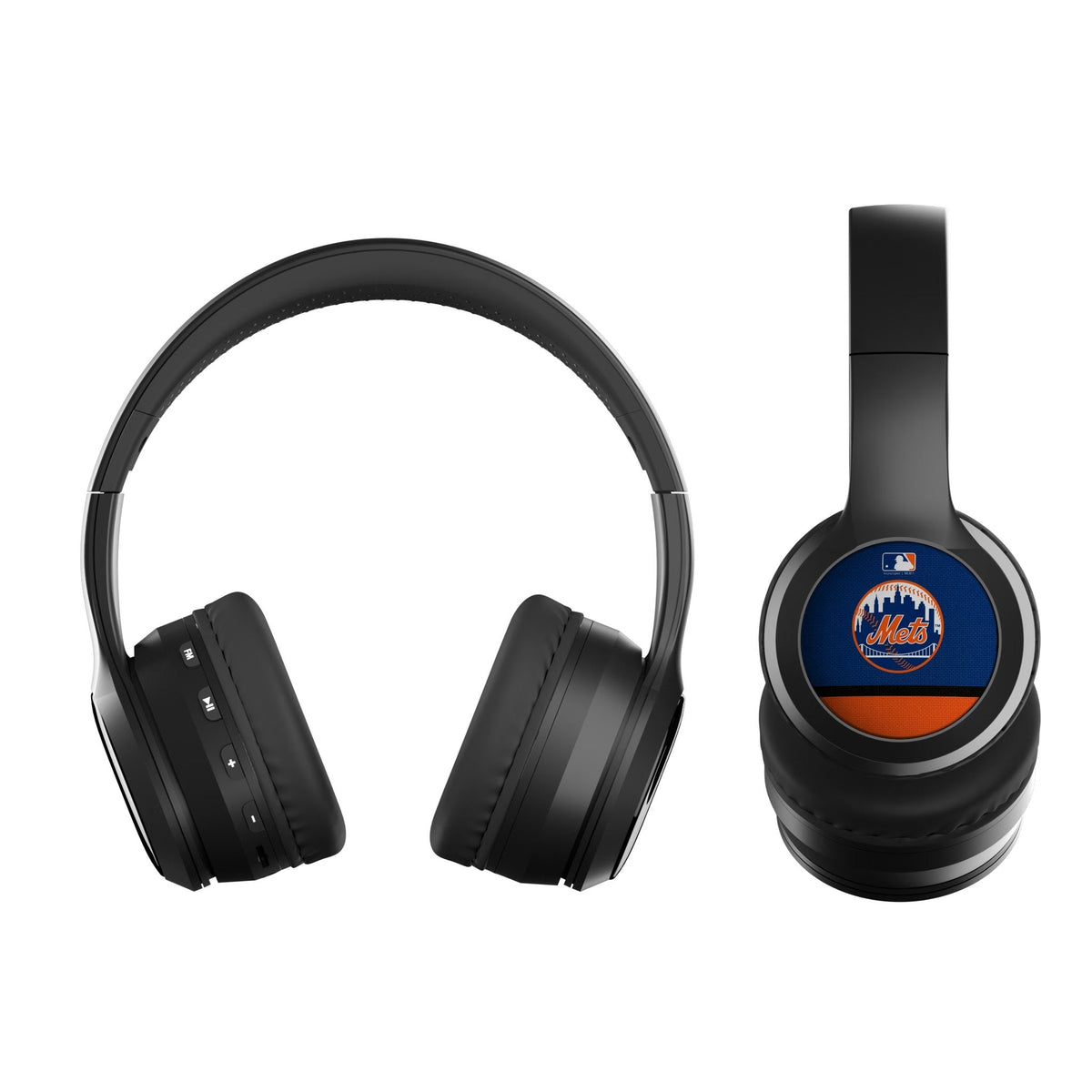 New York Mets Stripe Wireless Over-Ear BT Headphones With Case 2