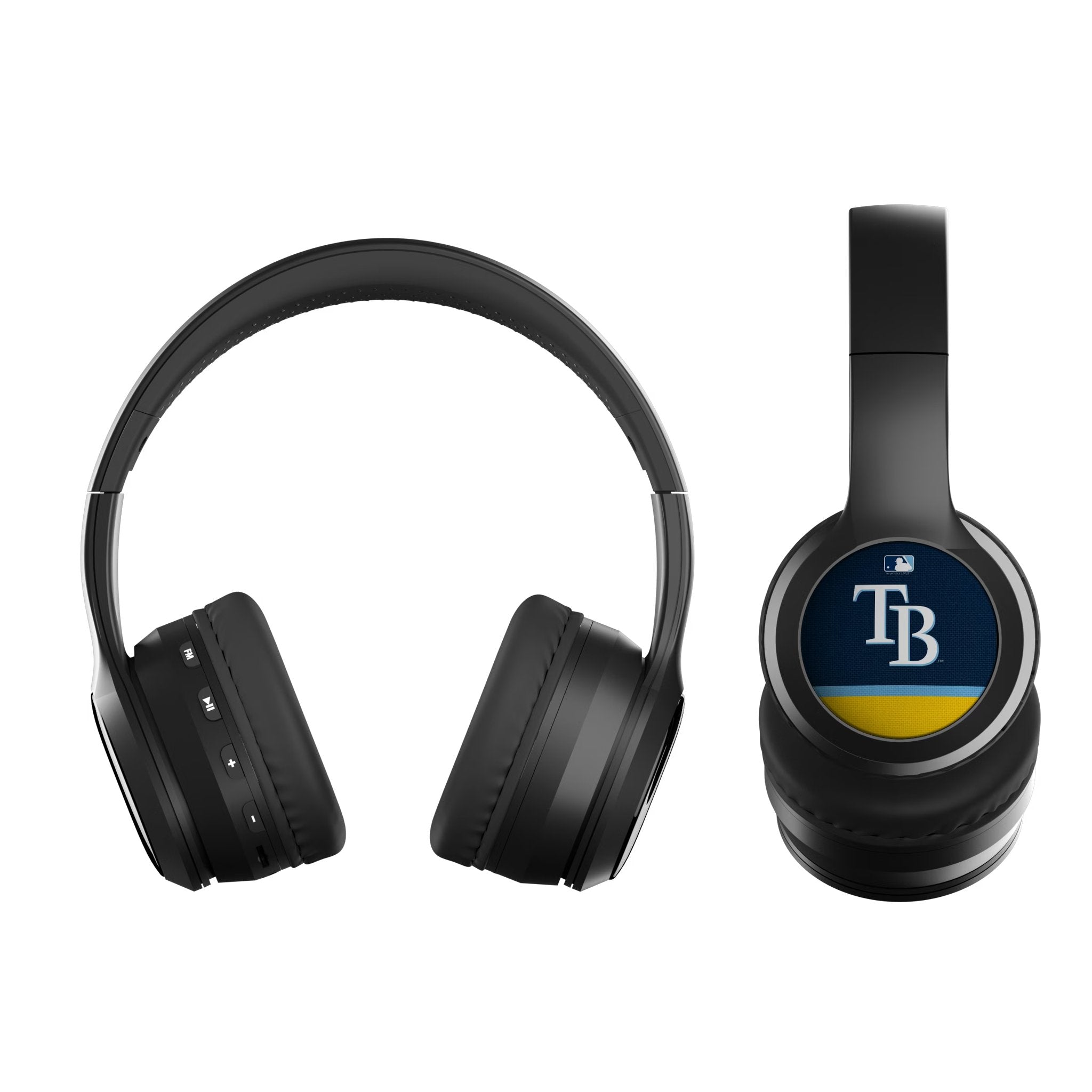 Tampa Bay Rays Stripe Wireless Over-Ear BT Headphones With Case