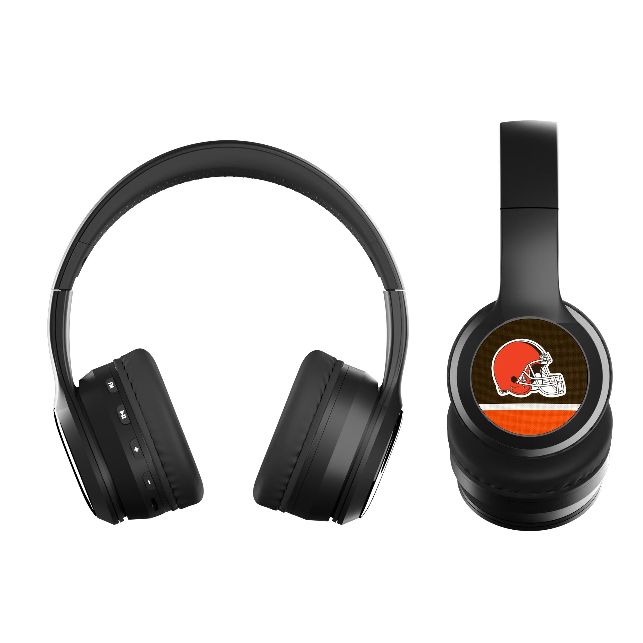 Cleveland Browns Stripe Wireless Over-Ear BT Headphones With Case 2