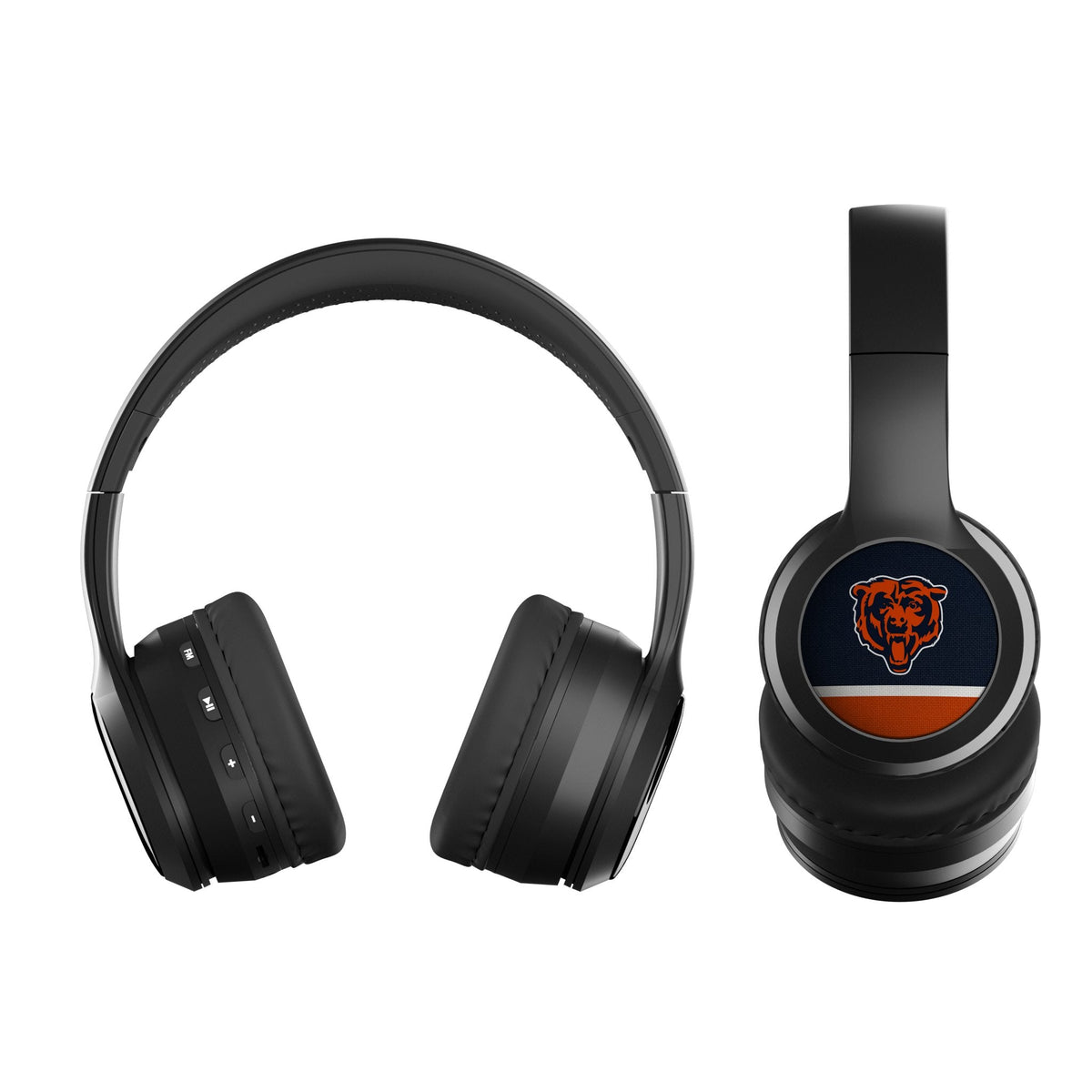 Chicago Bears Stripe Wireless Over-Ear BT Headphones With Case 2