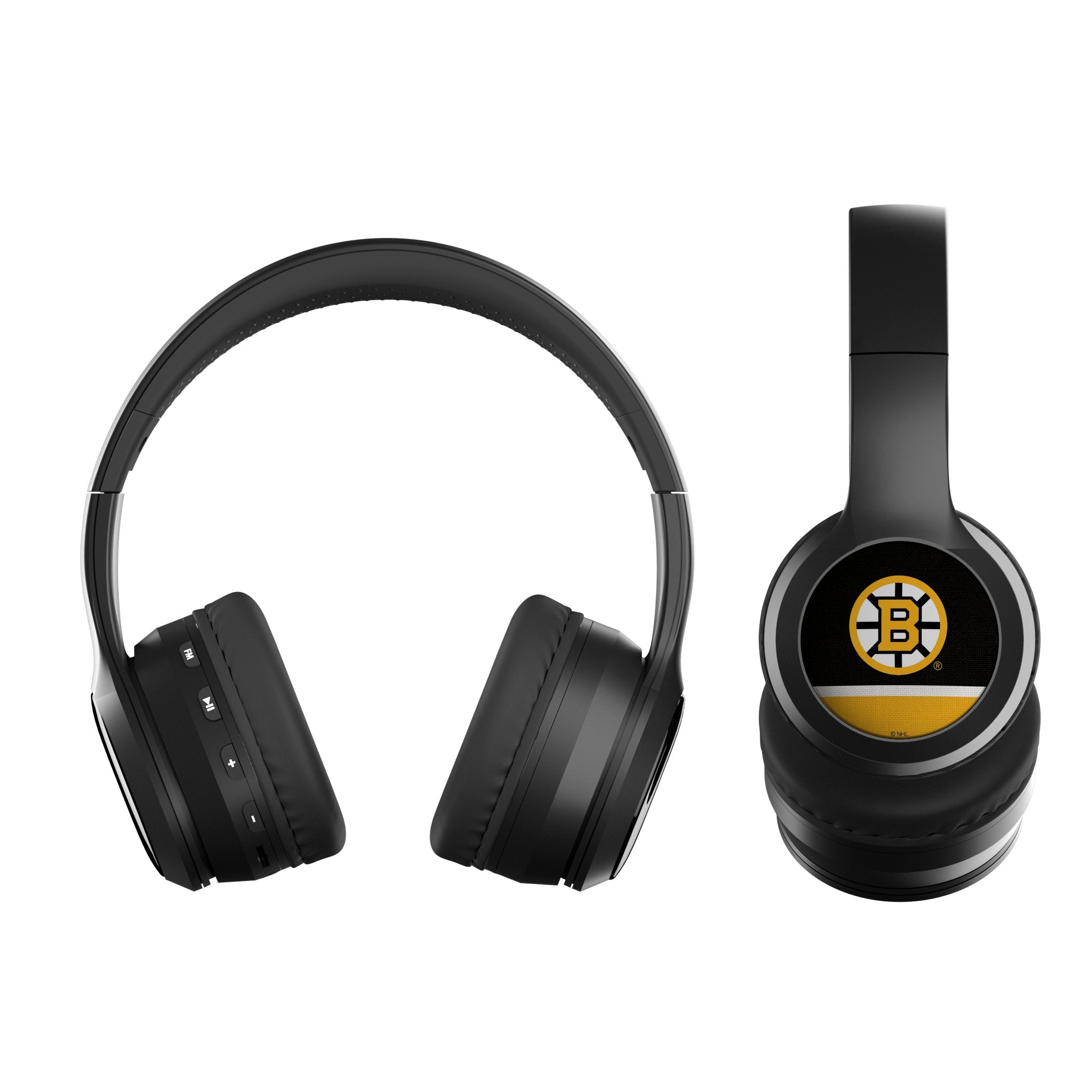 Boston Bruins Stripe Wireless Over-Ear BT Headphones With Case