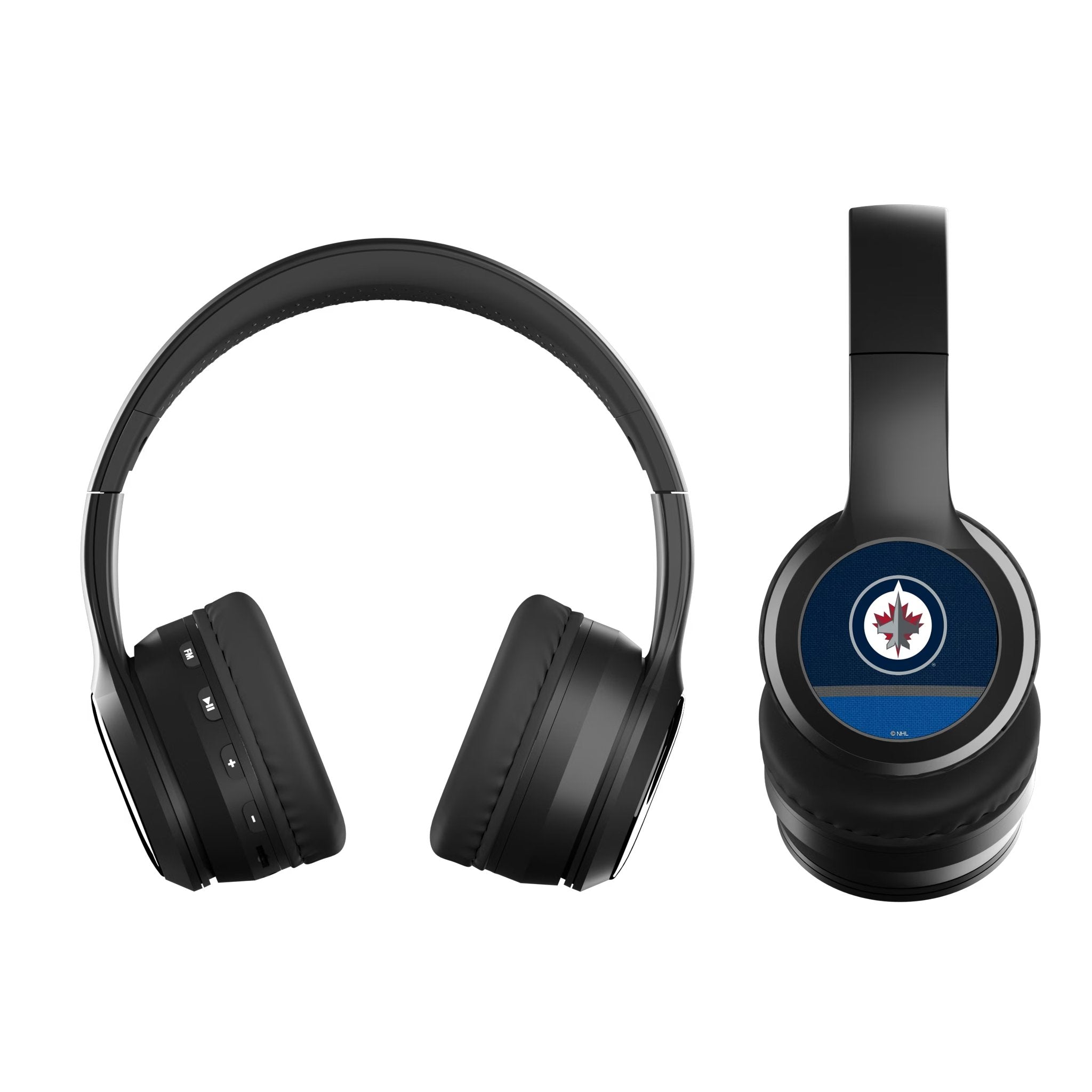 Winnipeg Jets Stripe Wireless Over-Ear BT Headphones With Case