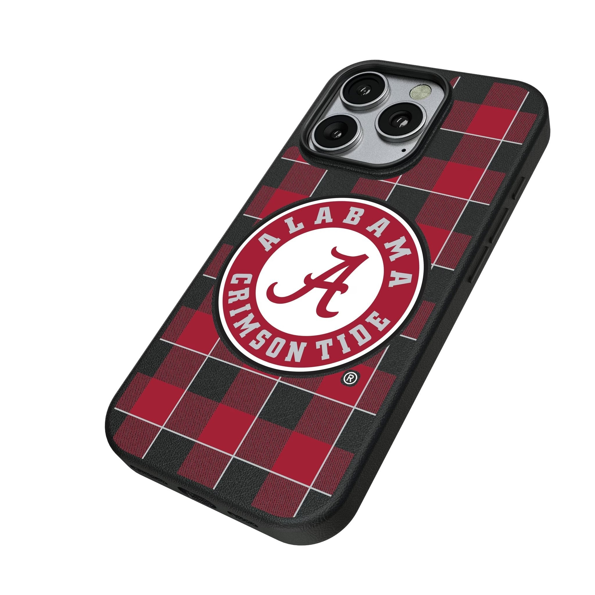 University of Alabama Crimson Tide Plaid MagSafe Compatible Phone Case for Apple iPhone 2