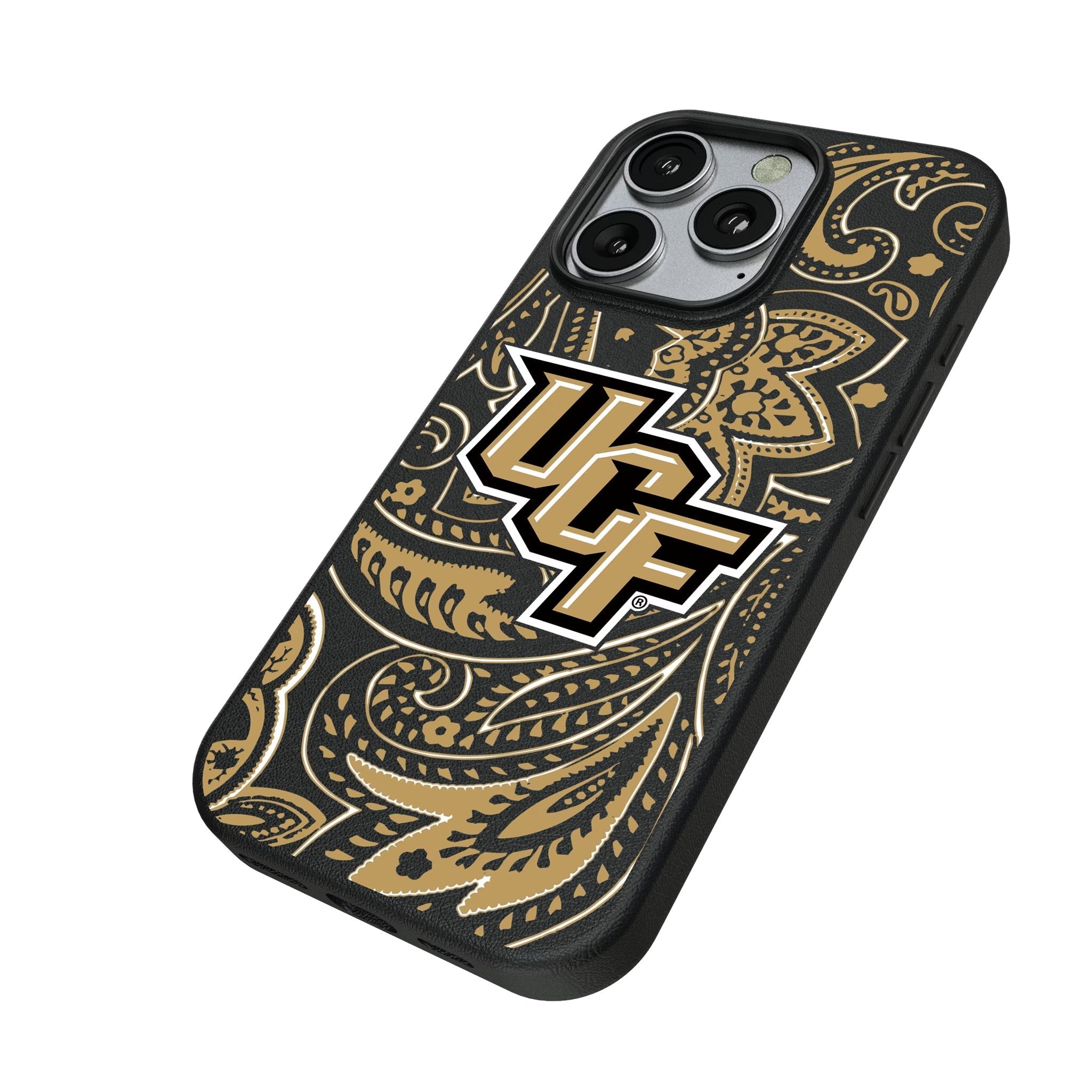 University of Central Florida Golden Knights Paisley MagSafe Compatible Phone Case for Apple iPhone 2