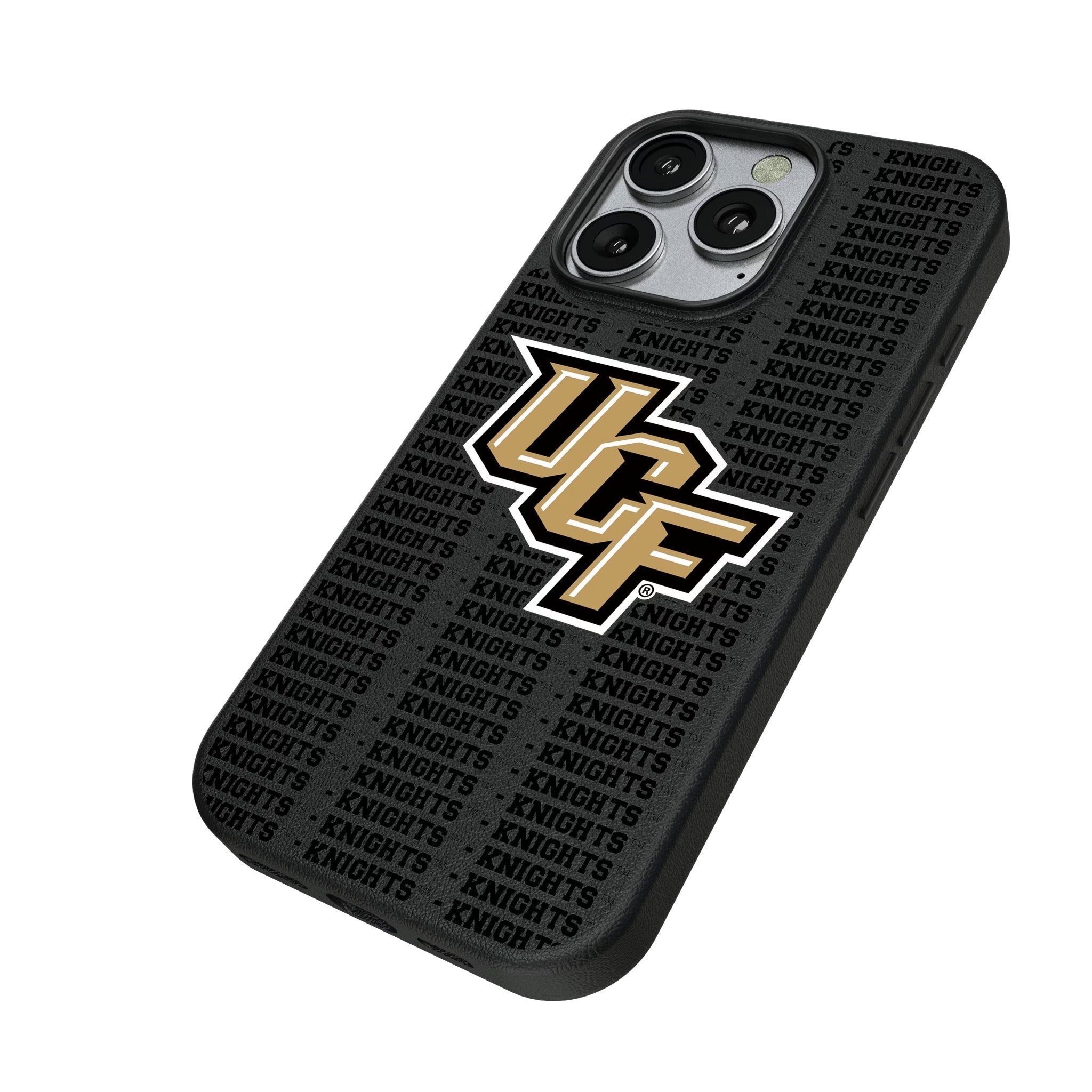 University of Central Florida Golden Knights Text Backdrop MagSafe Compatible Phone Case for Apple iPhone 2