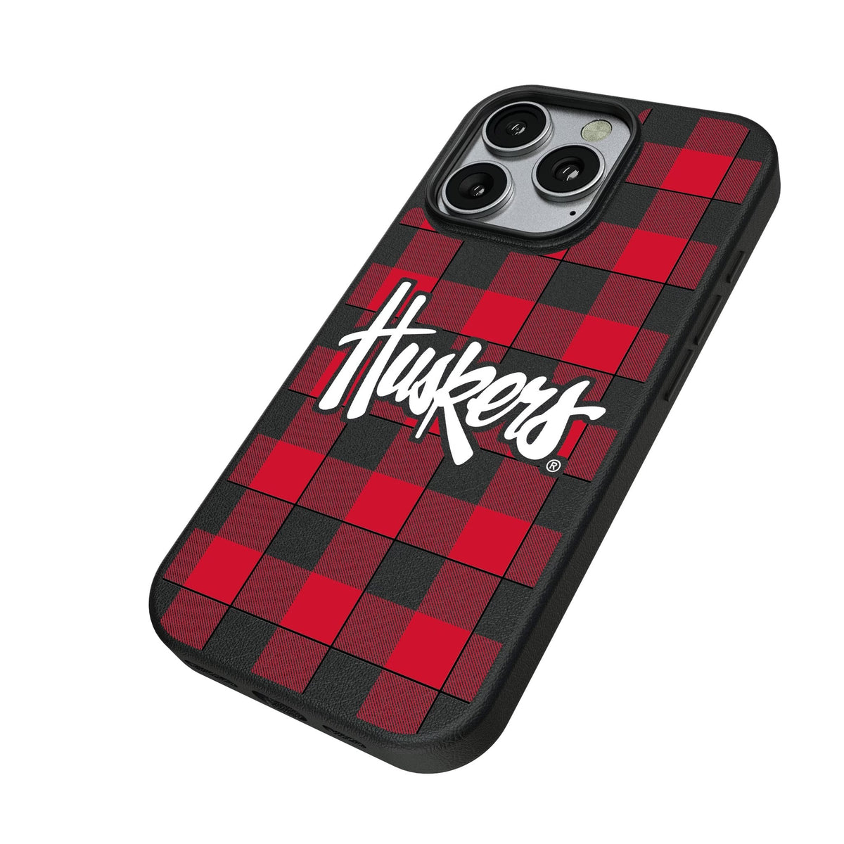 University of Nebraska Huskers Plaid MagSafe Compatible Phone Case for Apple iPhone 2