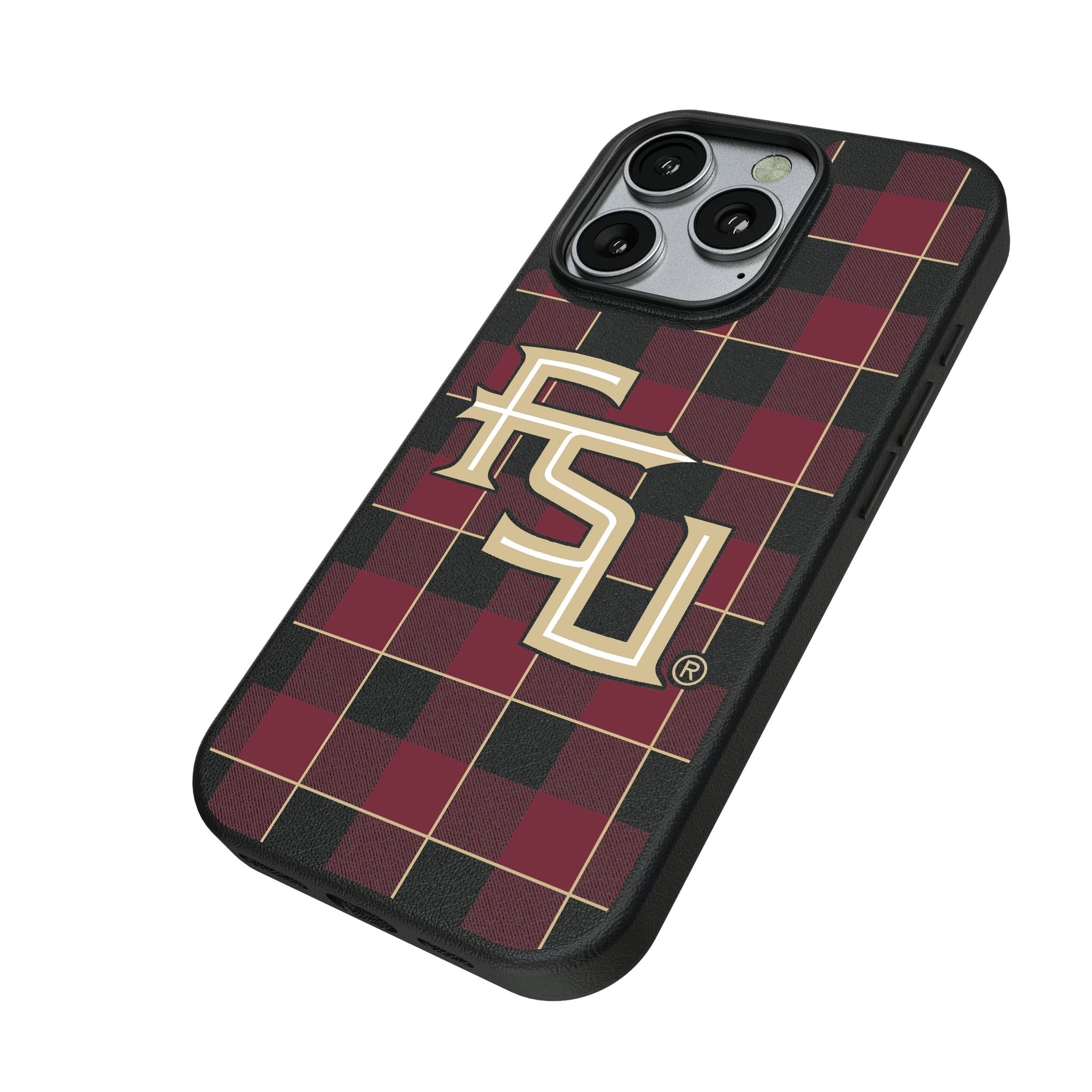 Florida State University Seminoles Athletic Wordmark Plaid MagSafe Compatible Phone Case for Apple iPhone 2