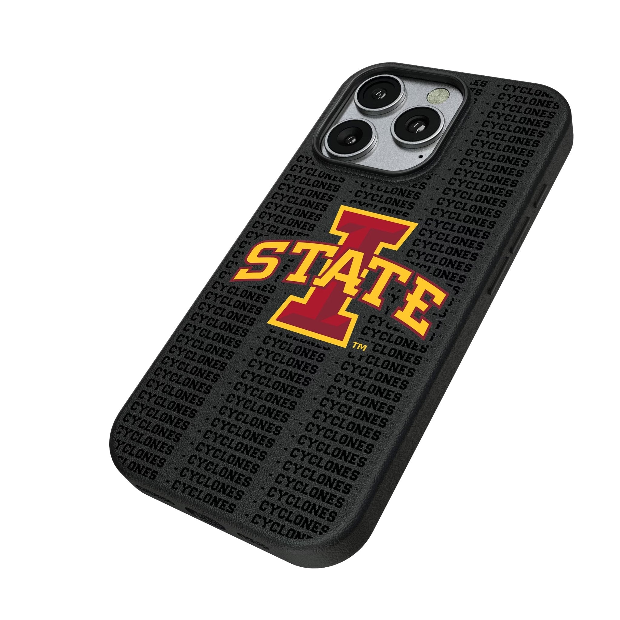 Iowa State University Cyclones Text Backdrop MagSafe Compatible Phone Case for Apple iPhone 2