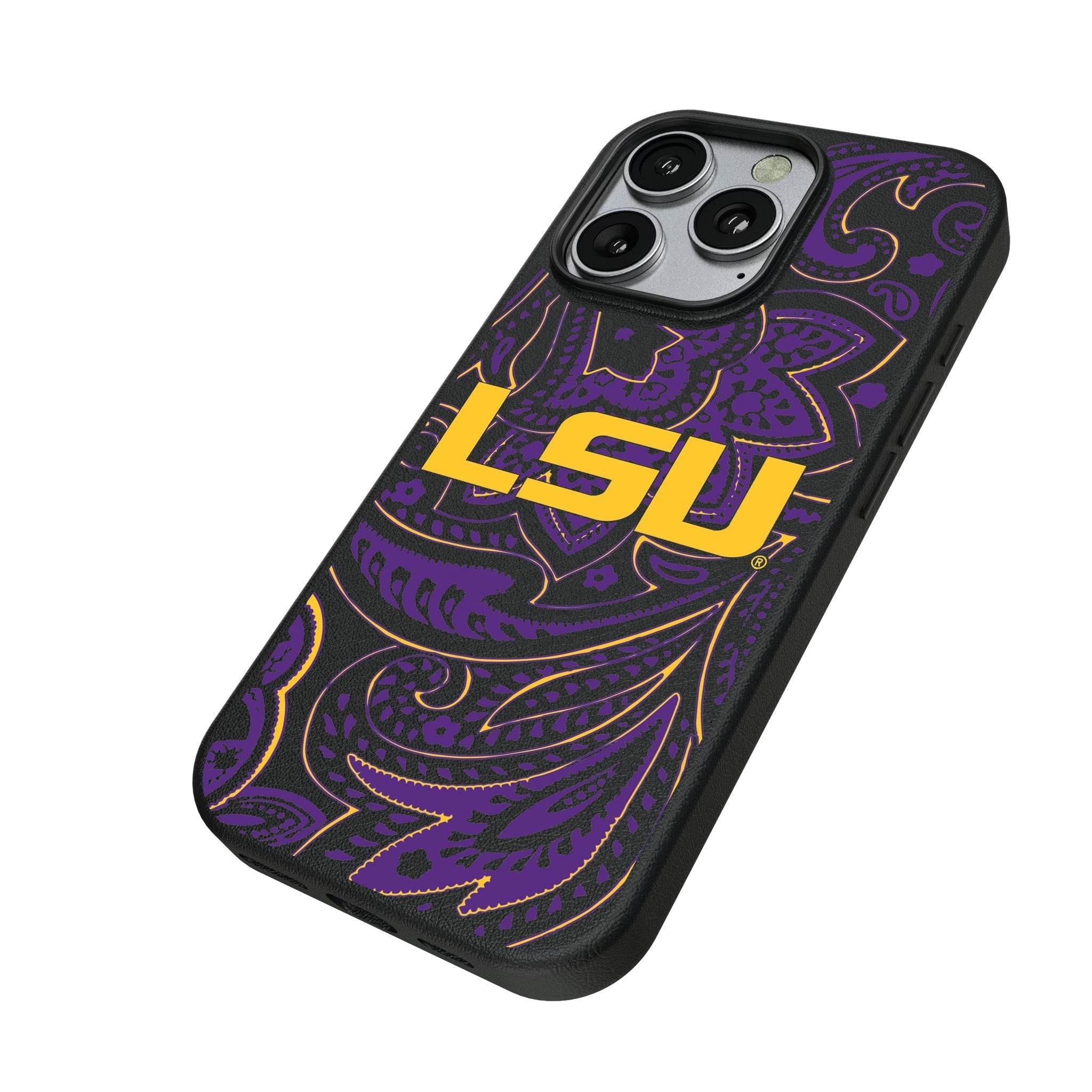 Louisiana State University Tigers Paisley MagSafe Compatible Phone Case for Apple iPhone