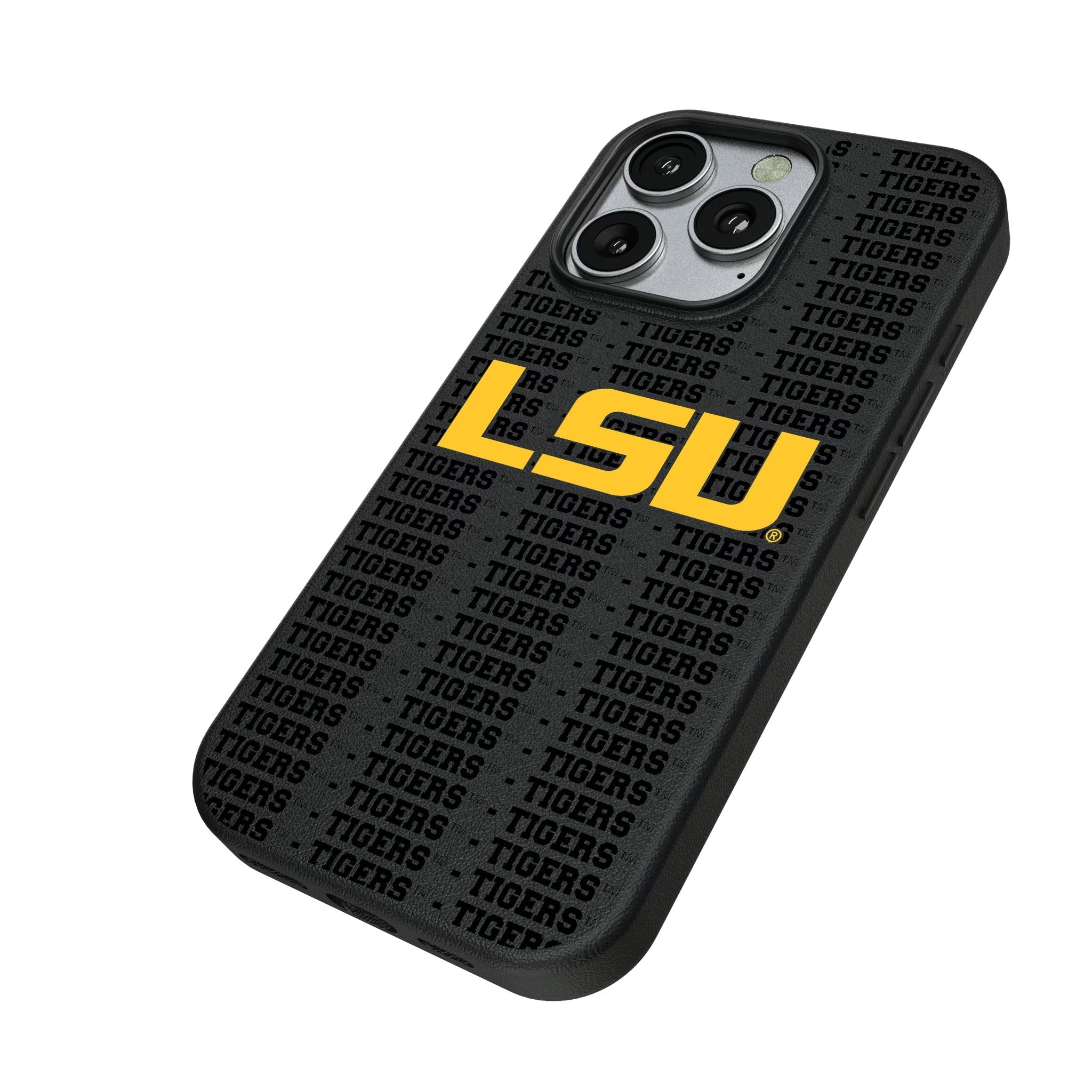 Louisiana State University Tigers Text Backdrop MagSafe Compatible Phone Case for Apple iPhone