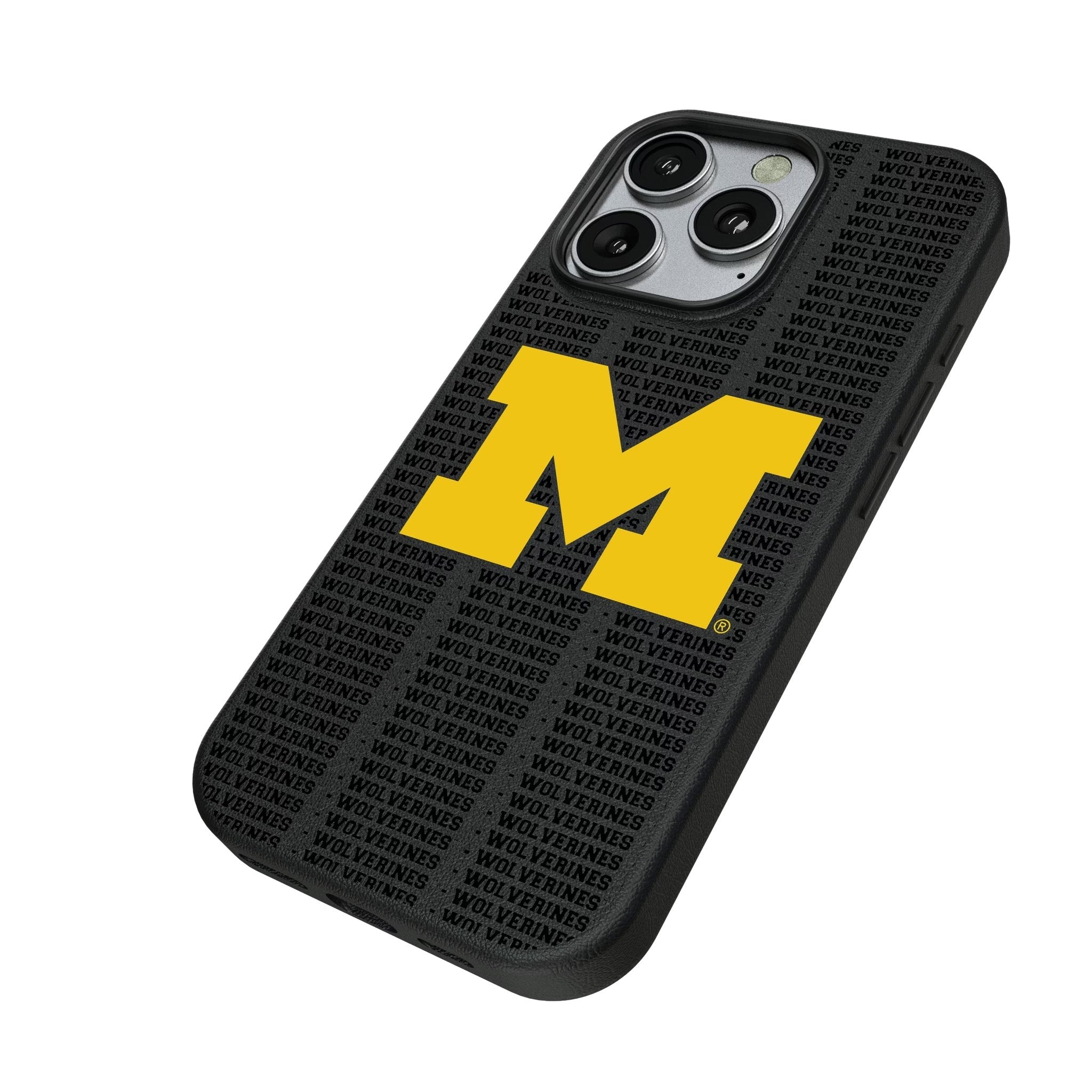 University of Michigan Wolverines Text Backdrop MagSafe Compatible Phone Case for Apple iPhone