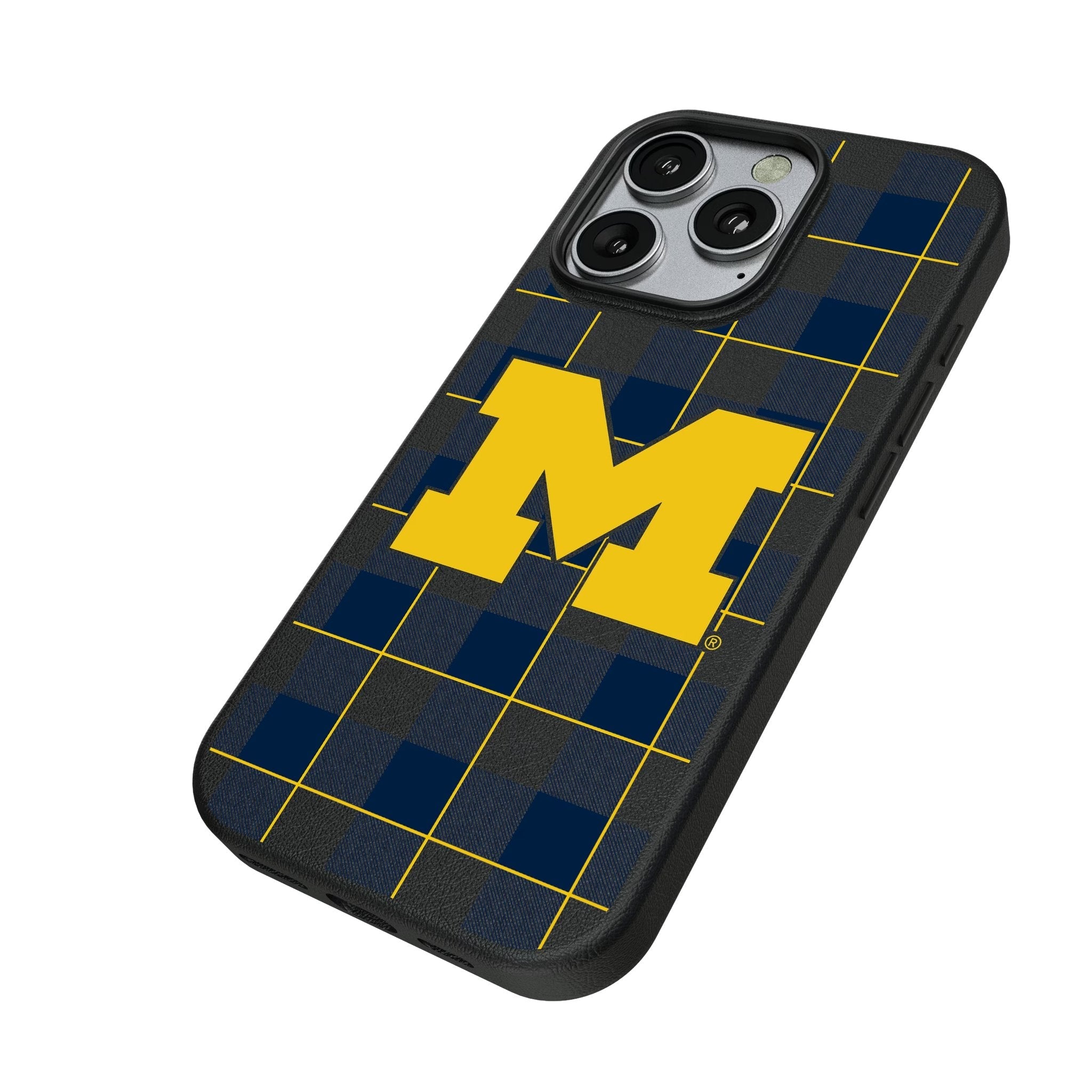 University of Michigan Wolverines Plaid MagSafe Compatible Phone Case for Apple iPhone