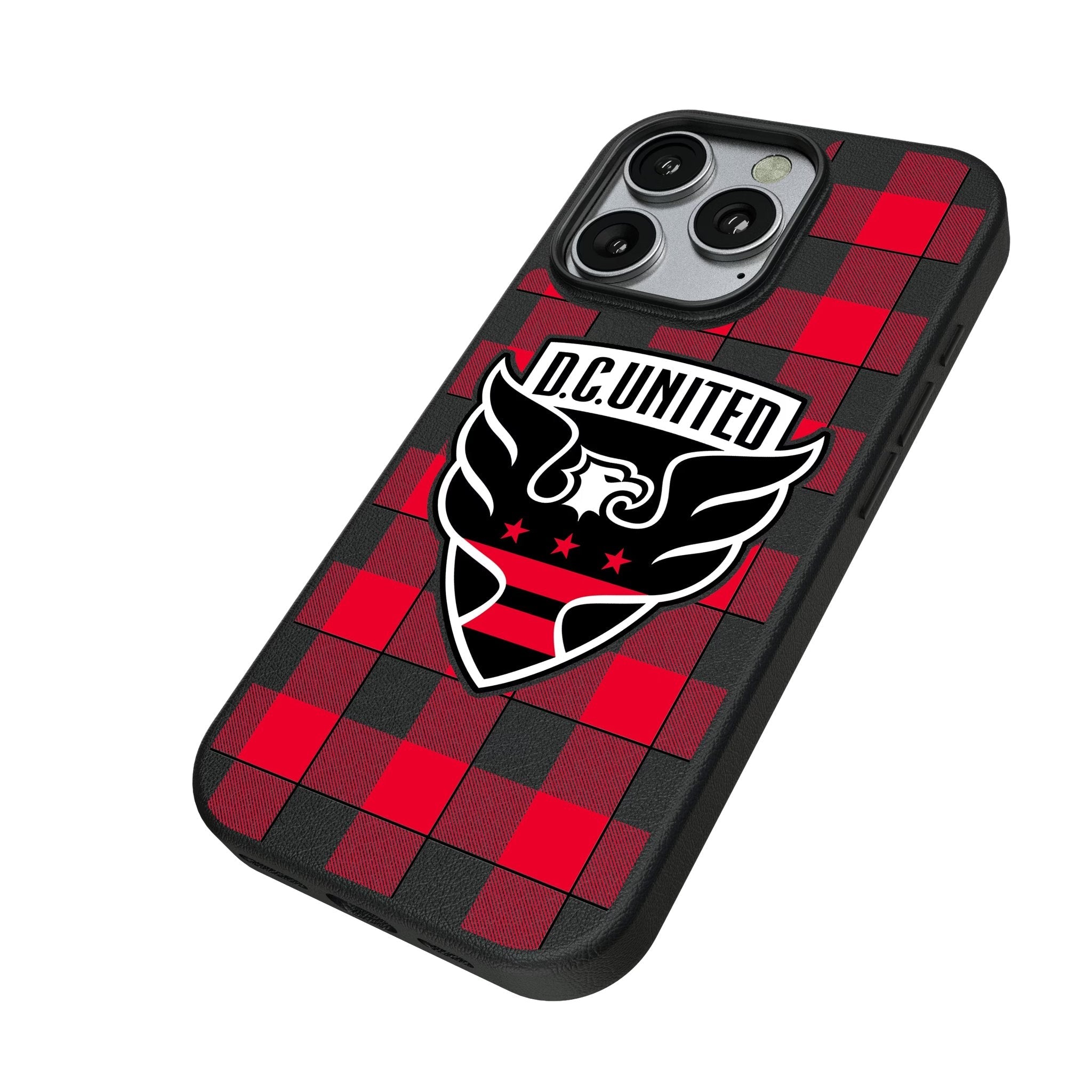 DC United Plaid MagSafe Compatible Phone Case for Apple iPhone