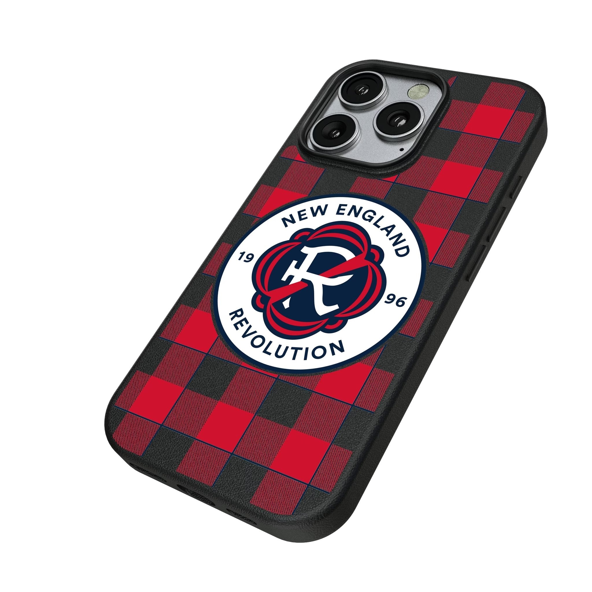 New England Revolution Plaid MagSafe Compatible Phone Case for Apple iPhone