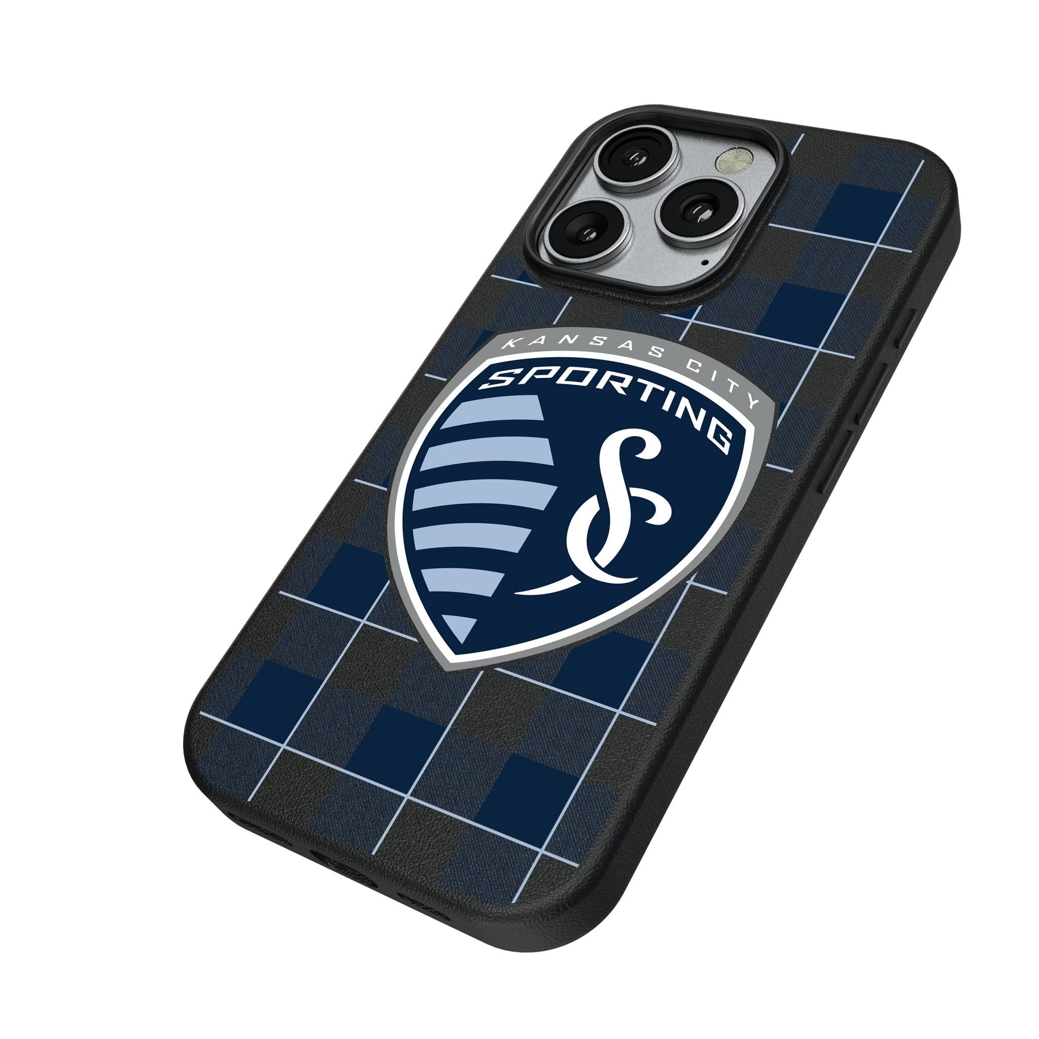 Sporting Kansas City Plaid MagSafe Compatible Phone Case for Apple iPhone