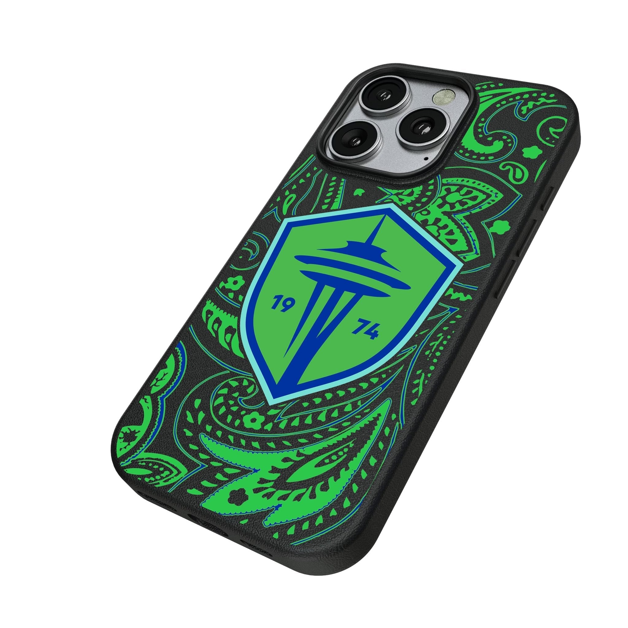 Seattle Sounders FC Paisley MagSafe Compatible Phone Case for Apple iPhone 2