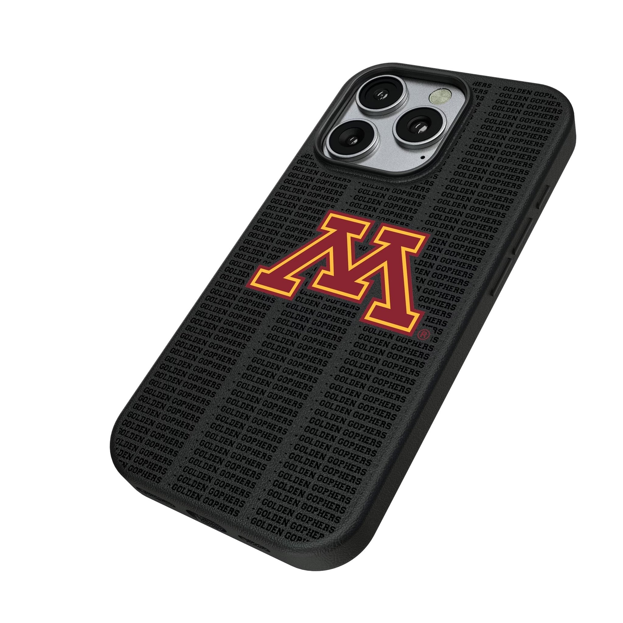 University of Minnesota Golden Gophers Text Backdrop MagSafe Compatible Phone Case for Apple iPhone 2