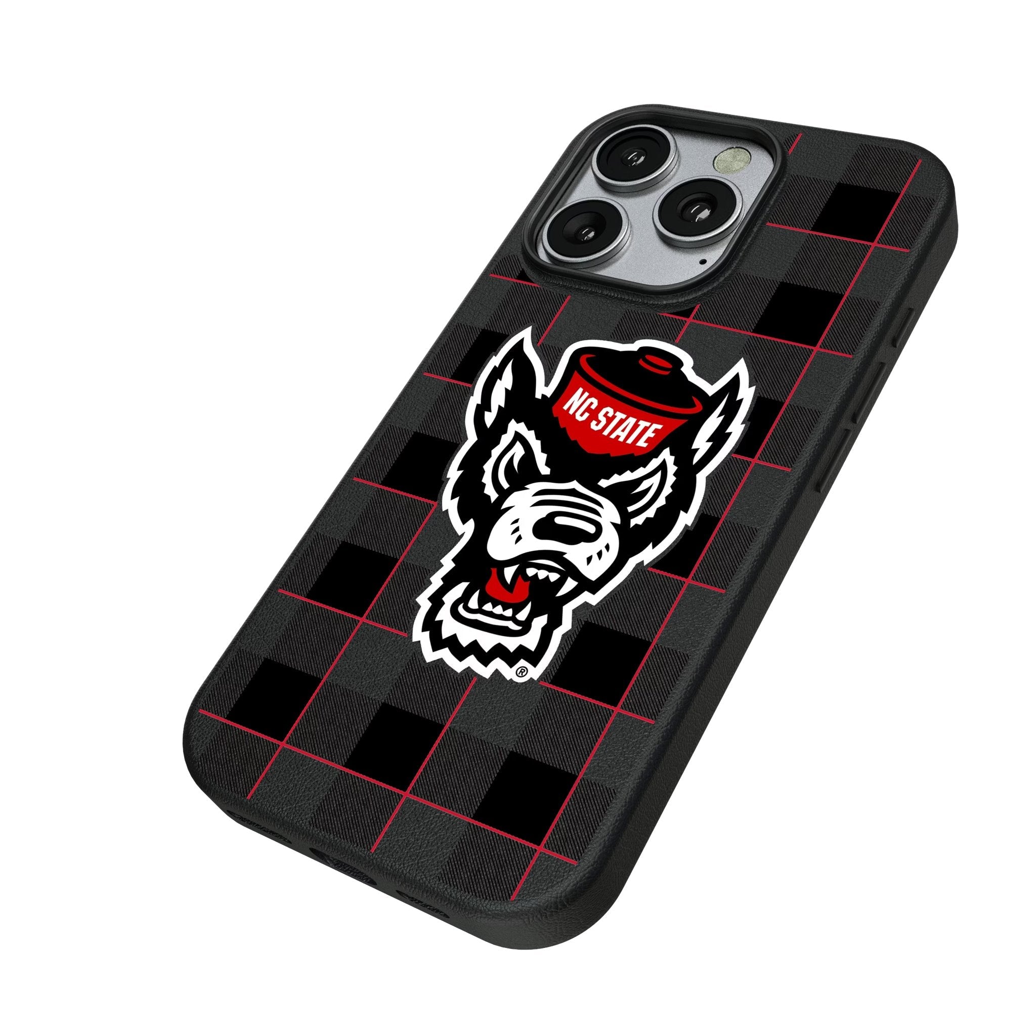 North Carolina State University Wolfpack Plaid MagSafe Compatible Phone Case for Apple iPhone