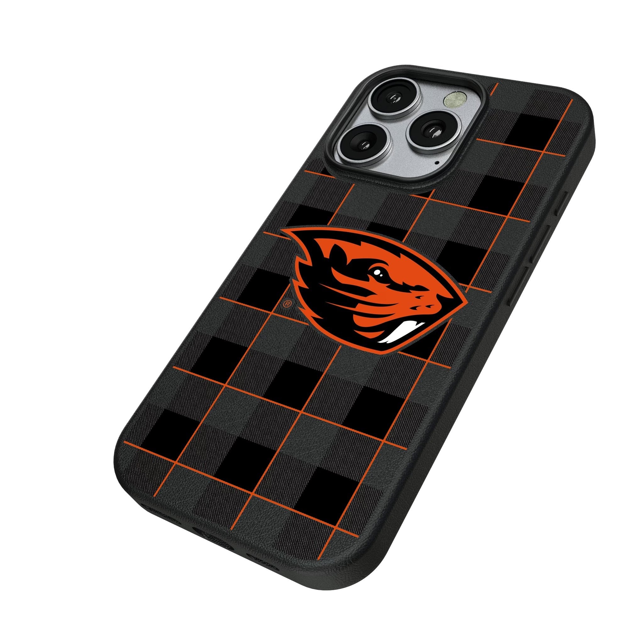 Oregon State University Beavers Plaid MagSafe Compatible Phone Case for Apple iPhone 2