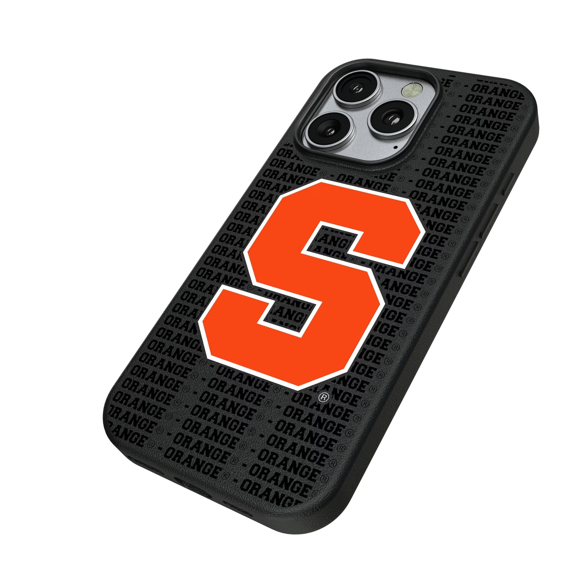 Syracuse University Orange Text Backdrop MagSafe Compatible Phone Case for Apple iPhone 2