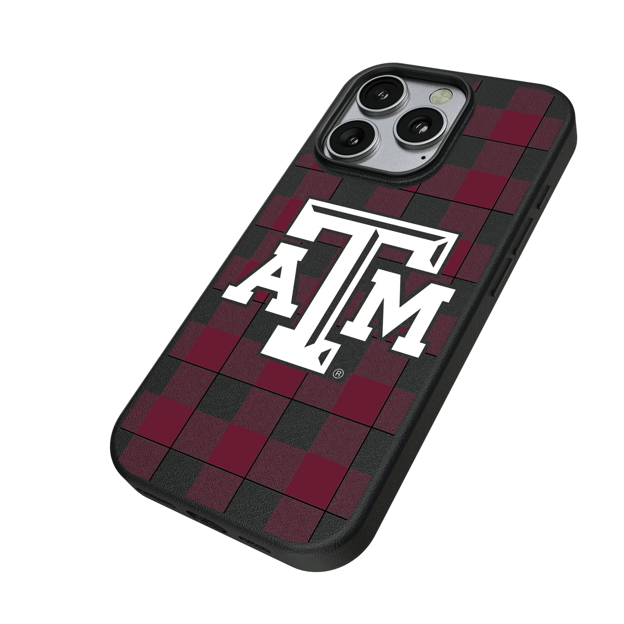 Texas A&M University Aggies Plaid MagSafe Compatible Phone Case for Apple iPhone