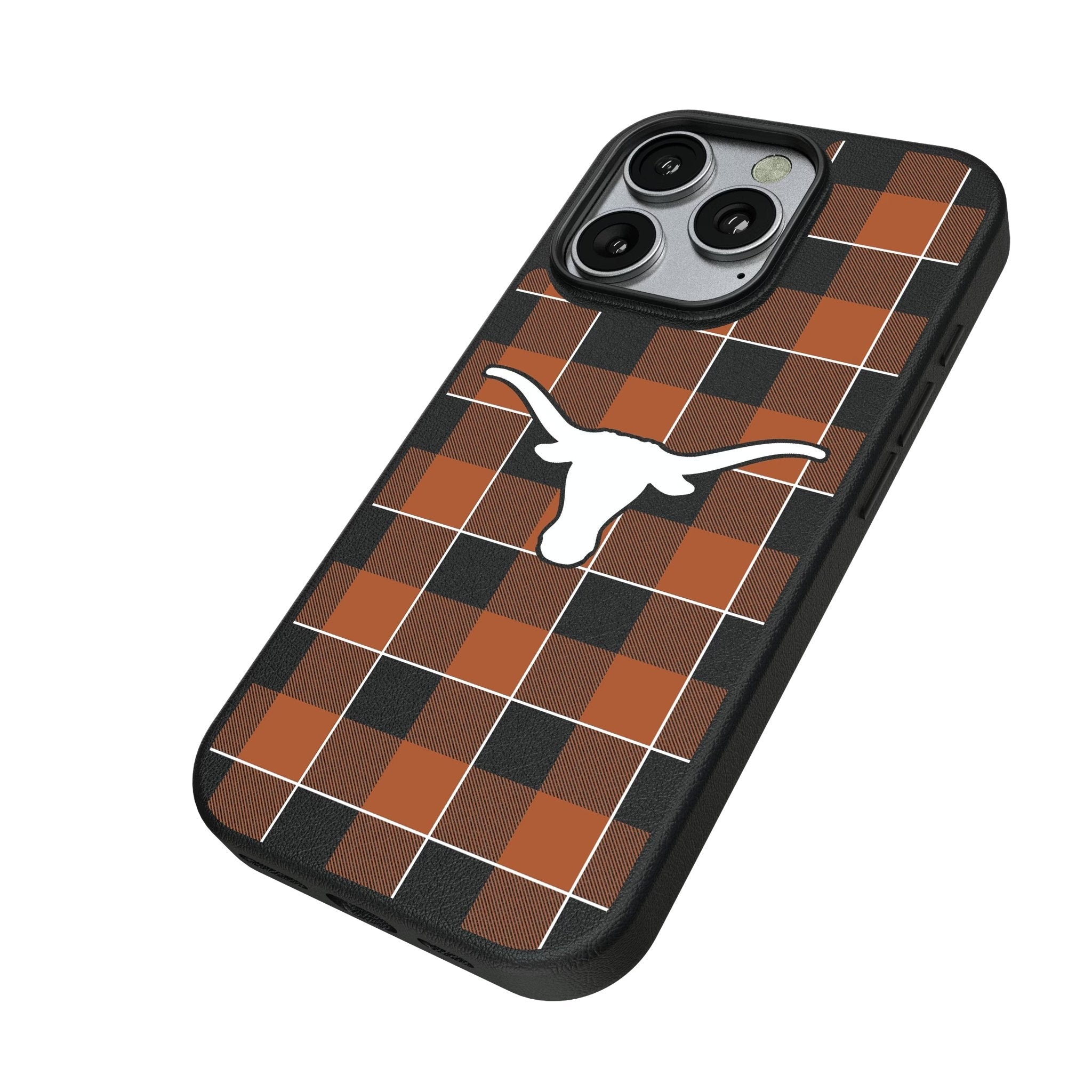 University of Texas Longhorns Plaid MagSafe Compatible Phone Case for Apple iPhone 2