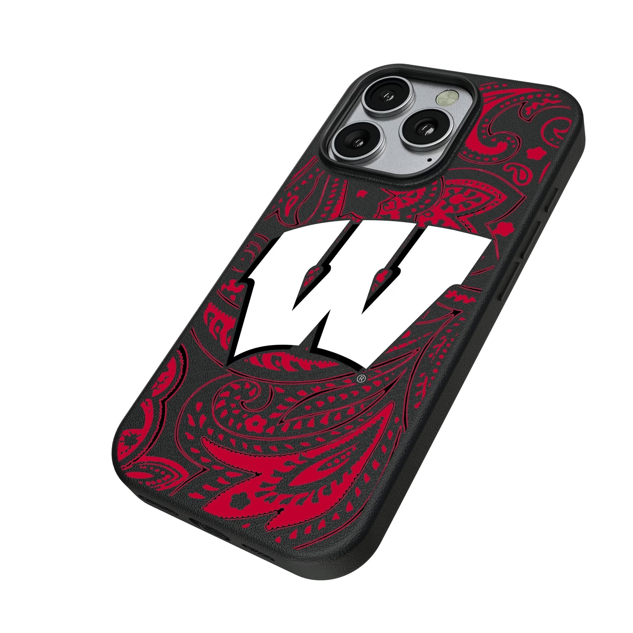 University of Wisconsin Badgers Paisley MagSafe Compatible Phone Case for Apple iPhone 2