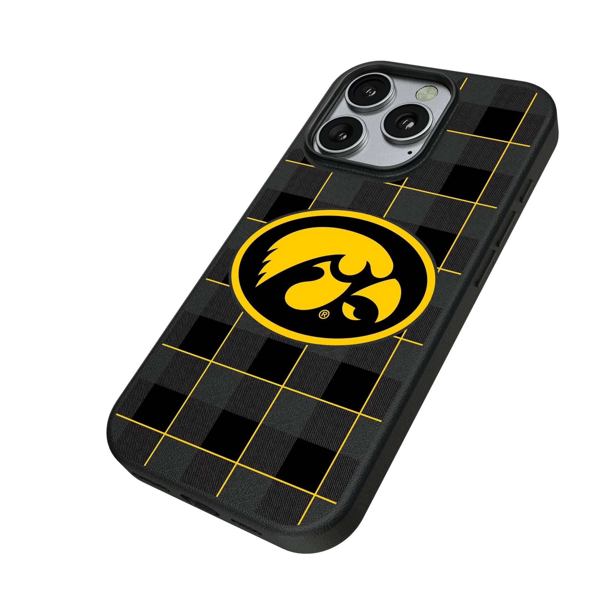 University of Iowa Hawkeyes Plaid MagSafe Compatible Phone Case for Apple iPhone 2