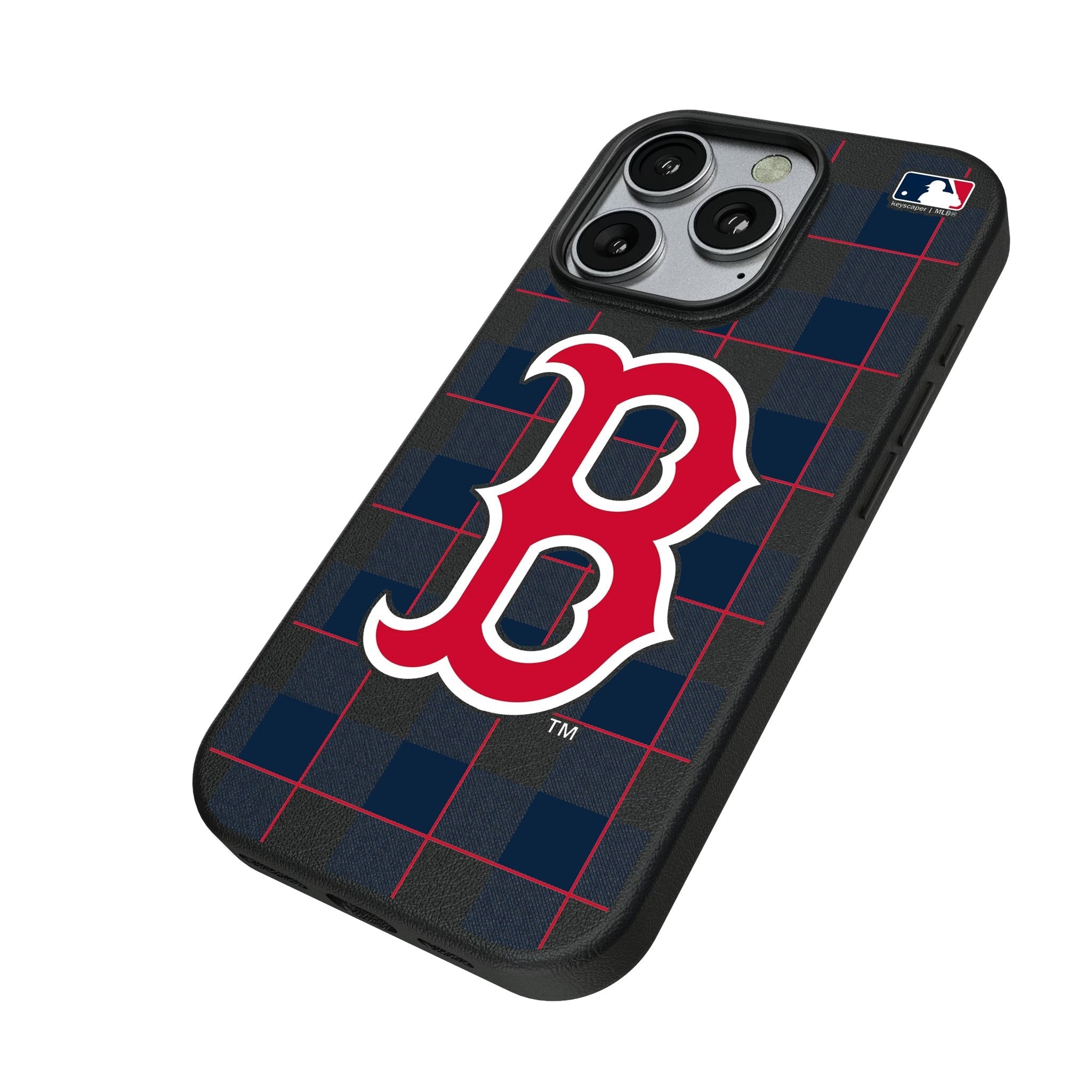 Boston Red Sox Plaid MagSafe Compatible Phone Case for Apple iPhone
