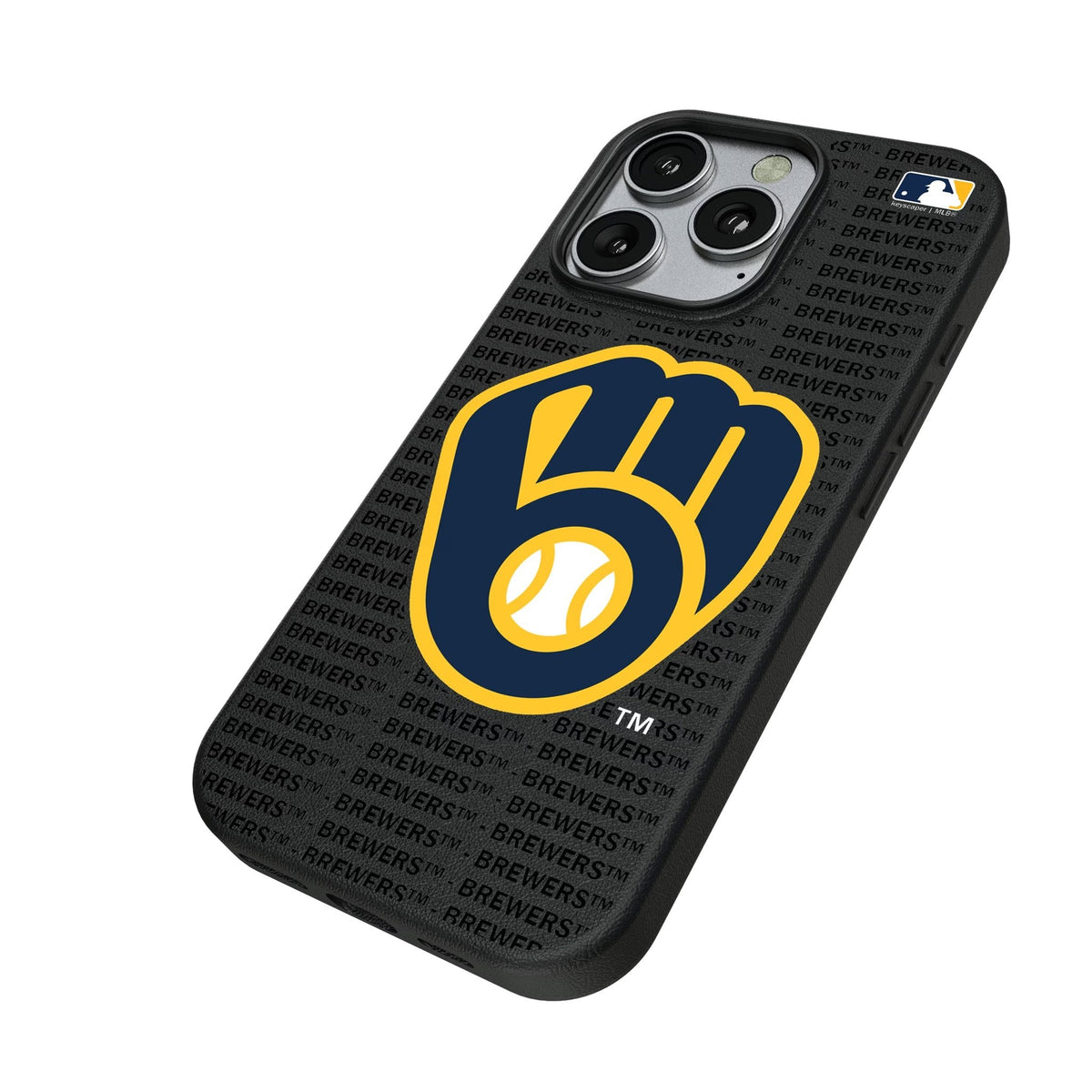Milwaukee Brewers Text Backdrop MagSafe Compatible Phone Case for Apple iPhone