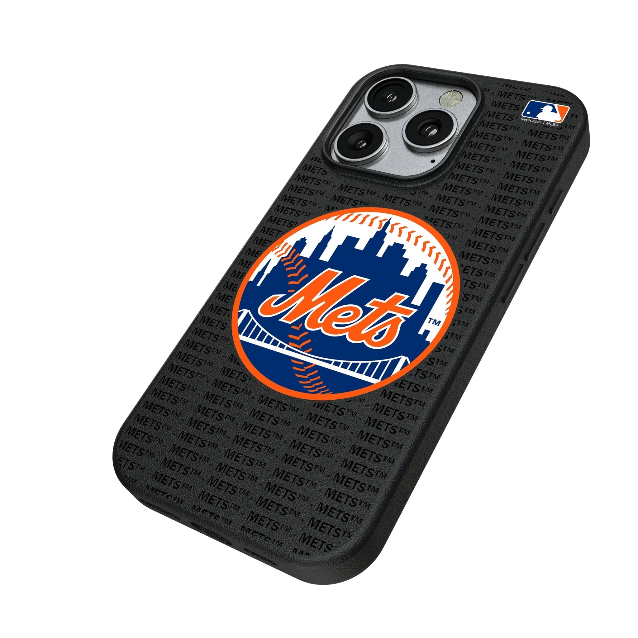 New York Mets Text Backdrop MagSafe Compatible Phone Case for Apple iPhone 2