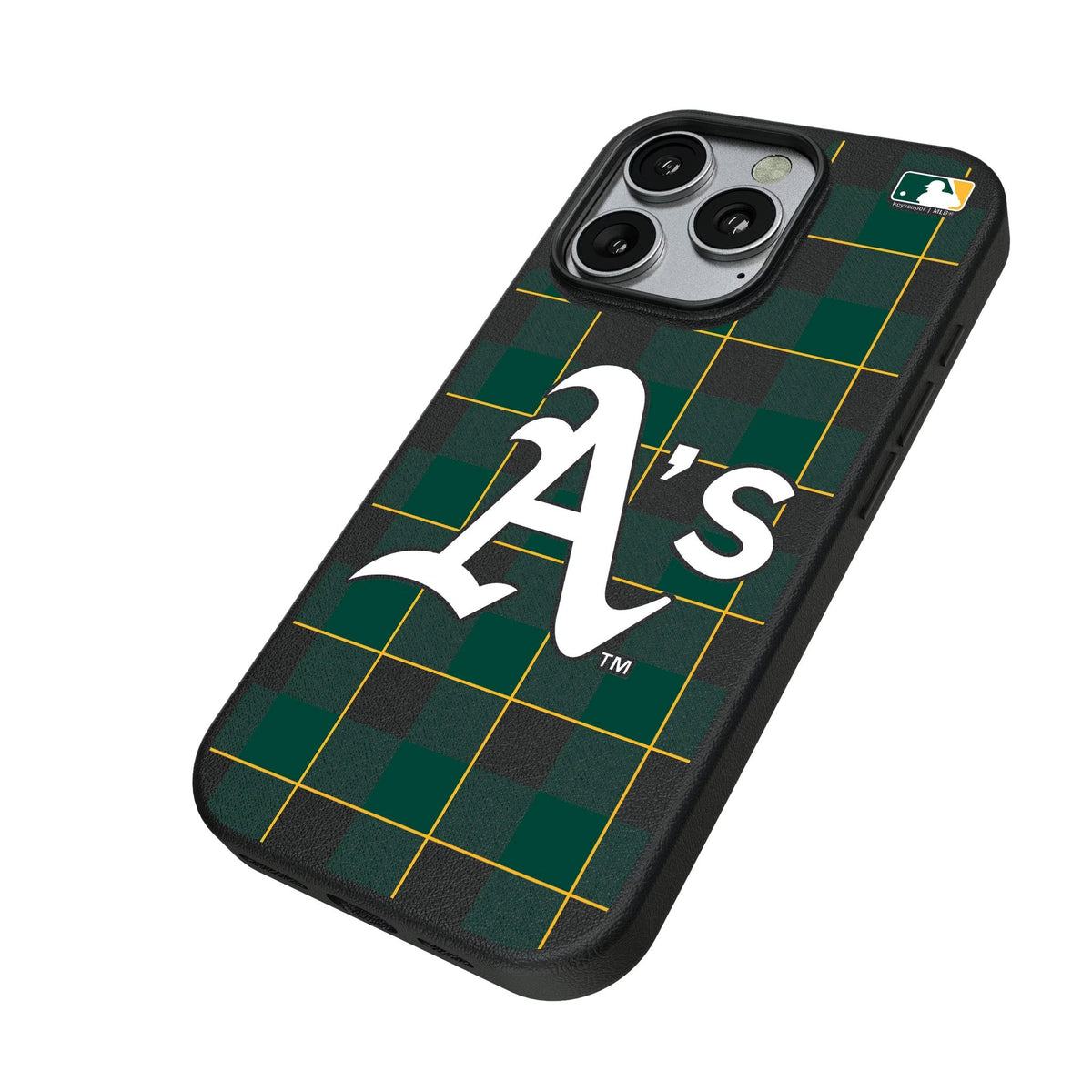 Oakland Athletics Plaid MagSafe Compatible Phone Case for Apple iPhone 2