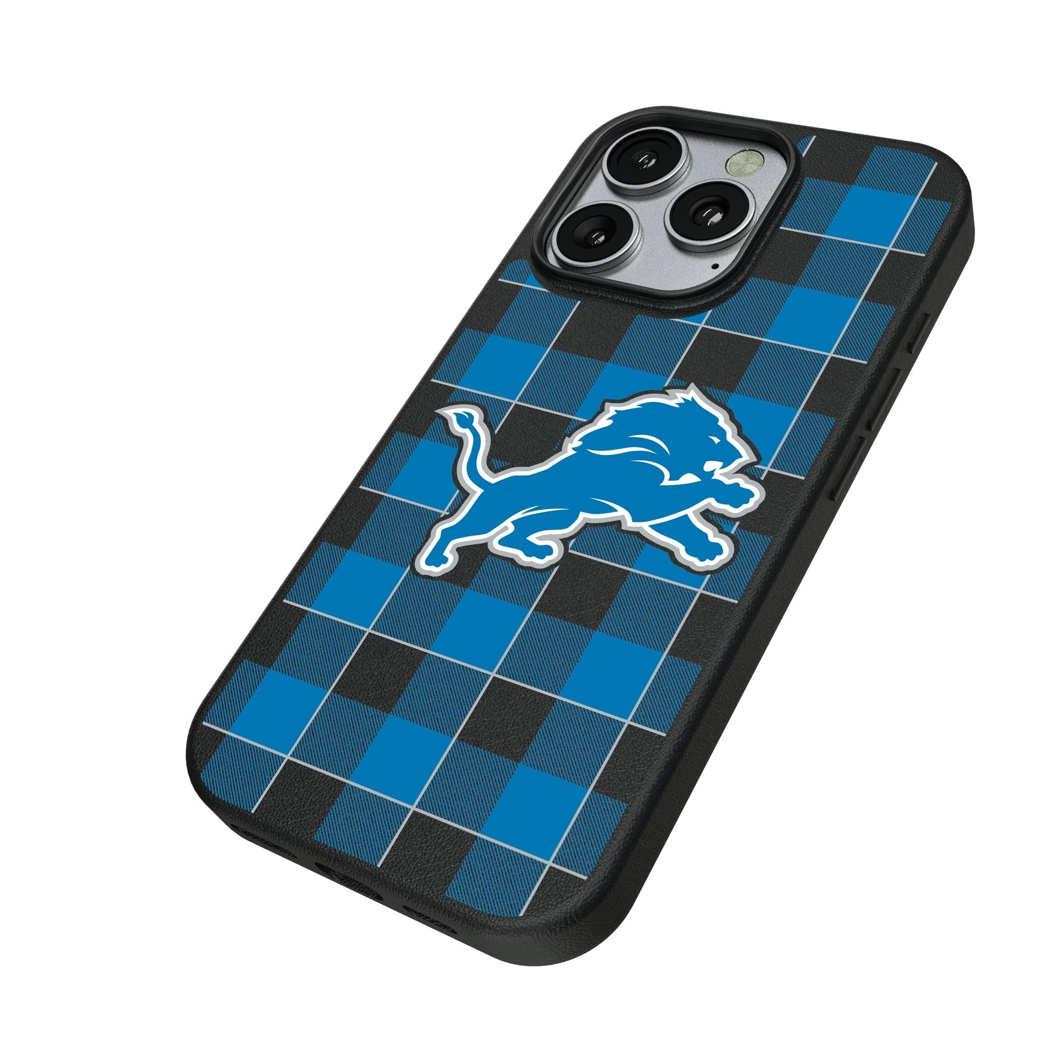 Detroit Lions Plaid MagSafe Compatible Phone Case for Apple iPhone 2
