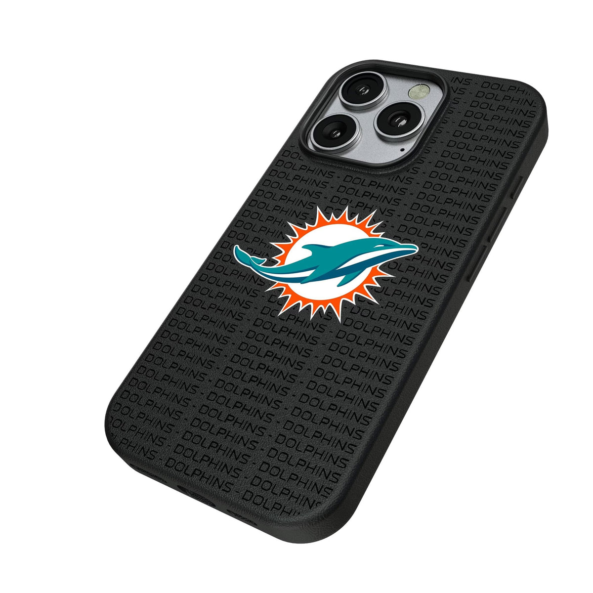 Miami Dolphins Text Backdrop MagSafe Compatible Phone Case for Apple iPhone 2