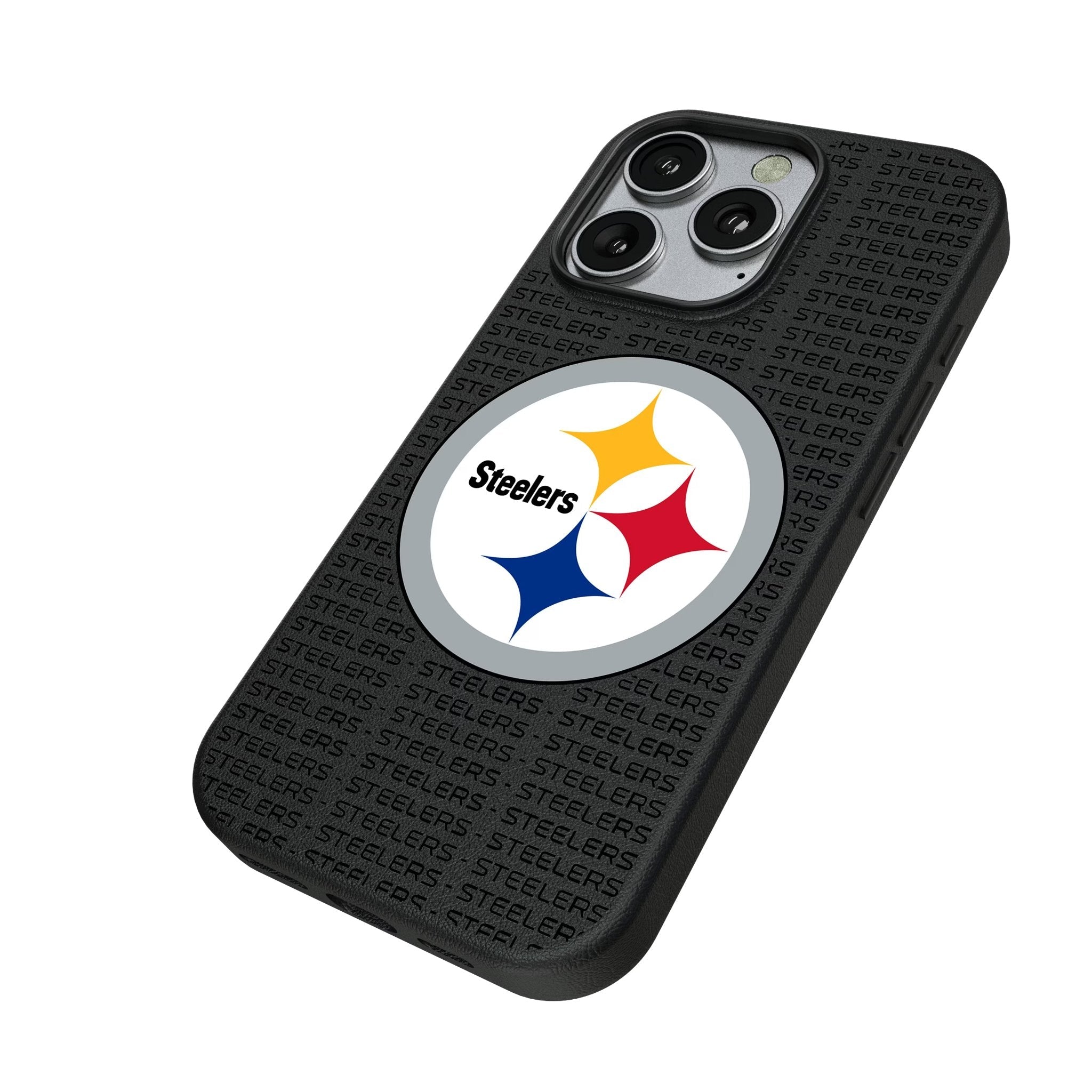 Pittsburgh Steelers Text Backdrop MagSafe Compatible Phone Case for Apple iPhone 2
