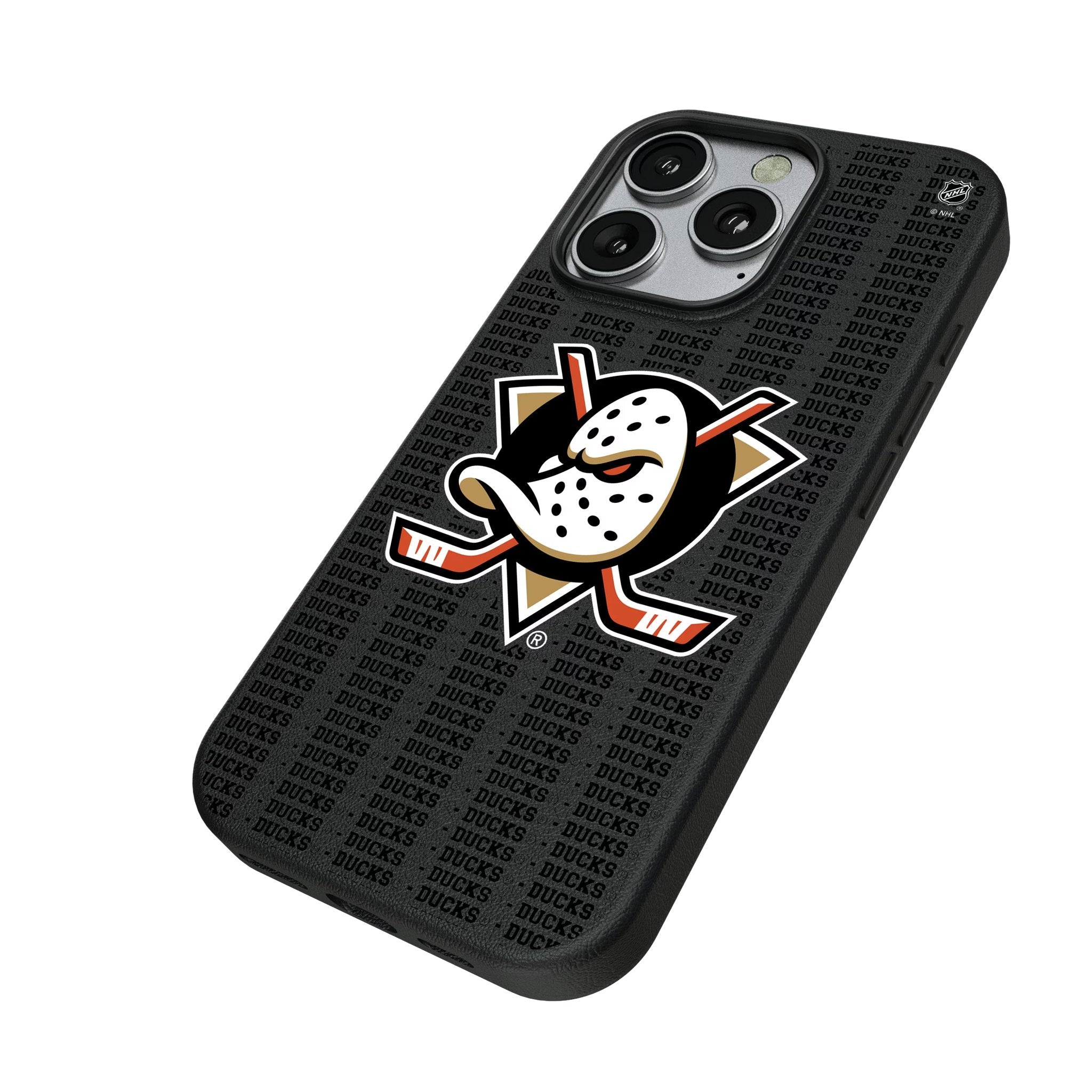 Anaheim Ducks Text Backdrop MagSafe Compatible Phone Case for Apple iPhone