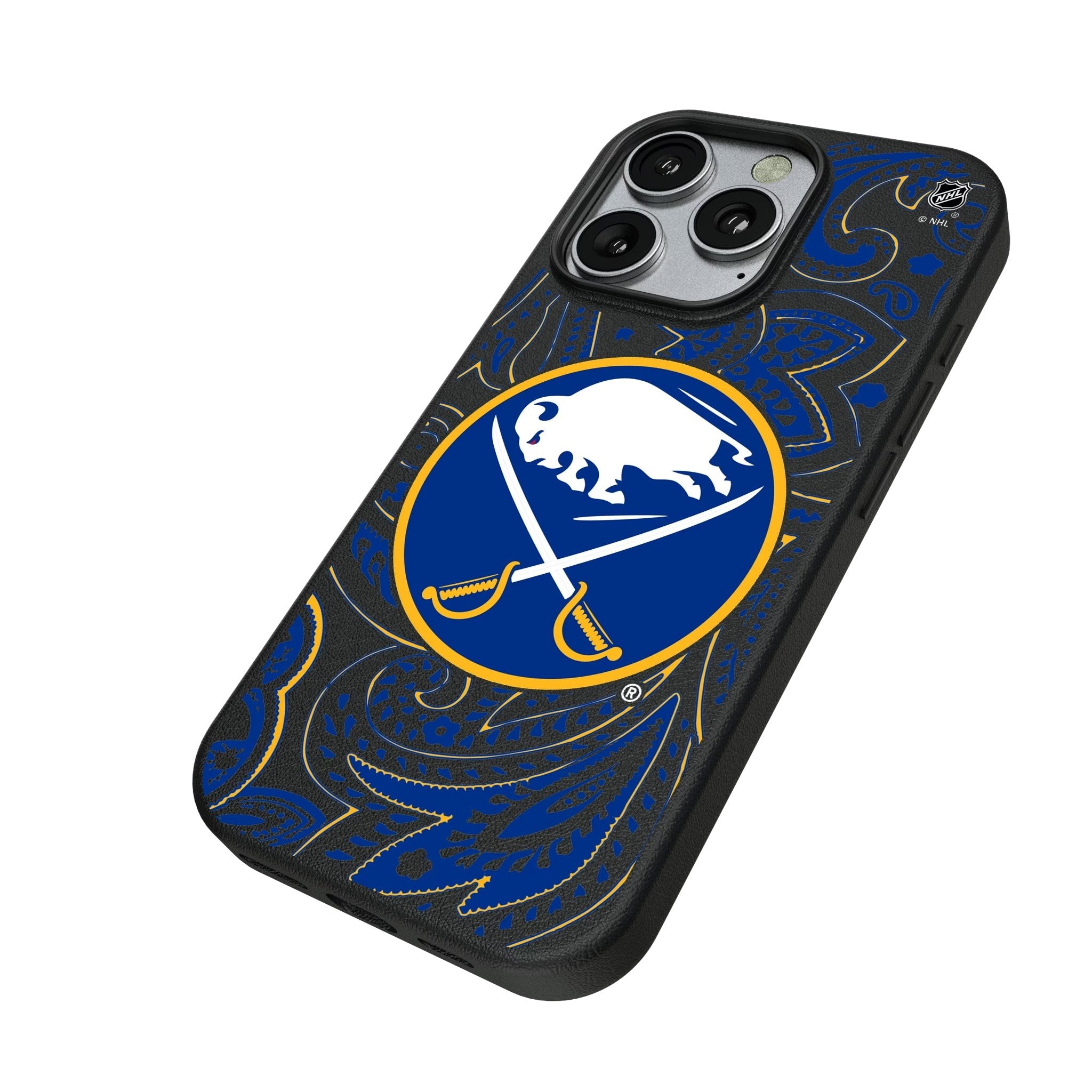 Buffalo Sabres Paisley MagSafe Compatible Phone Case for Apple iPhone