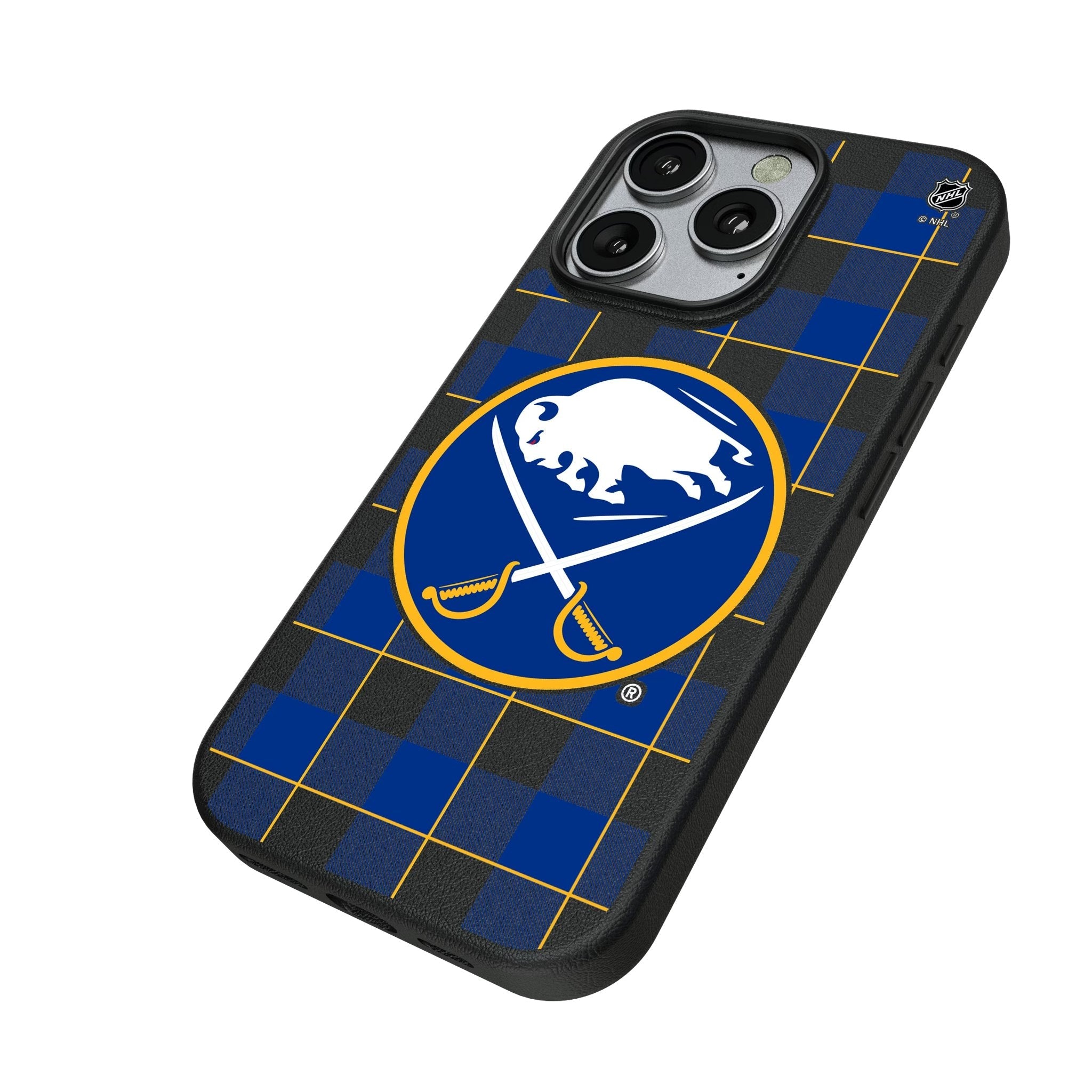Buffalo Sabres Plaid MagSafe Compatible Phone Case for Apple iPhone