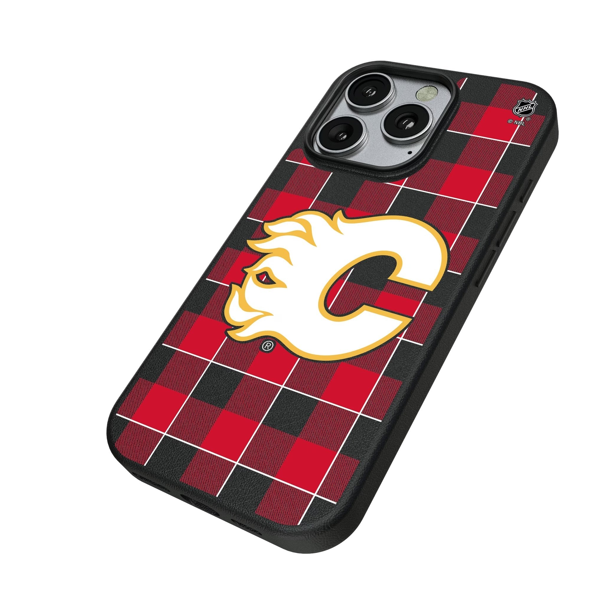 Calgary Flames Plaid MagSafe Compatible Phone Case for Apple iPhone