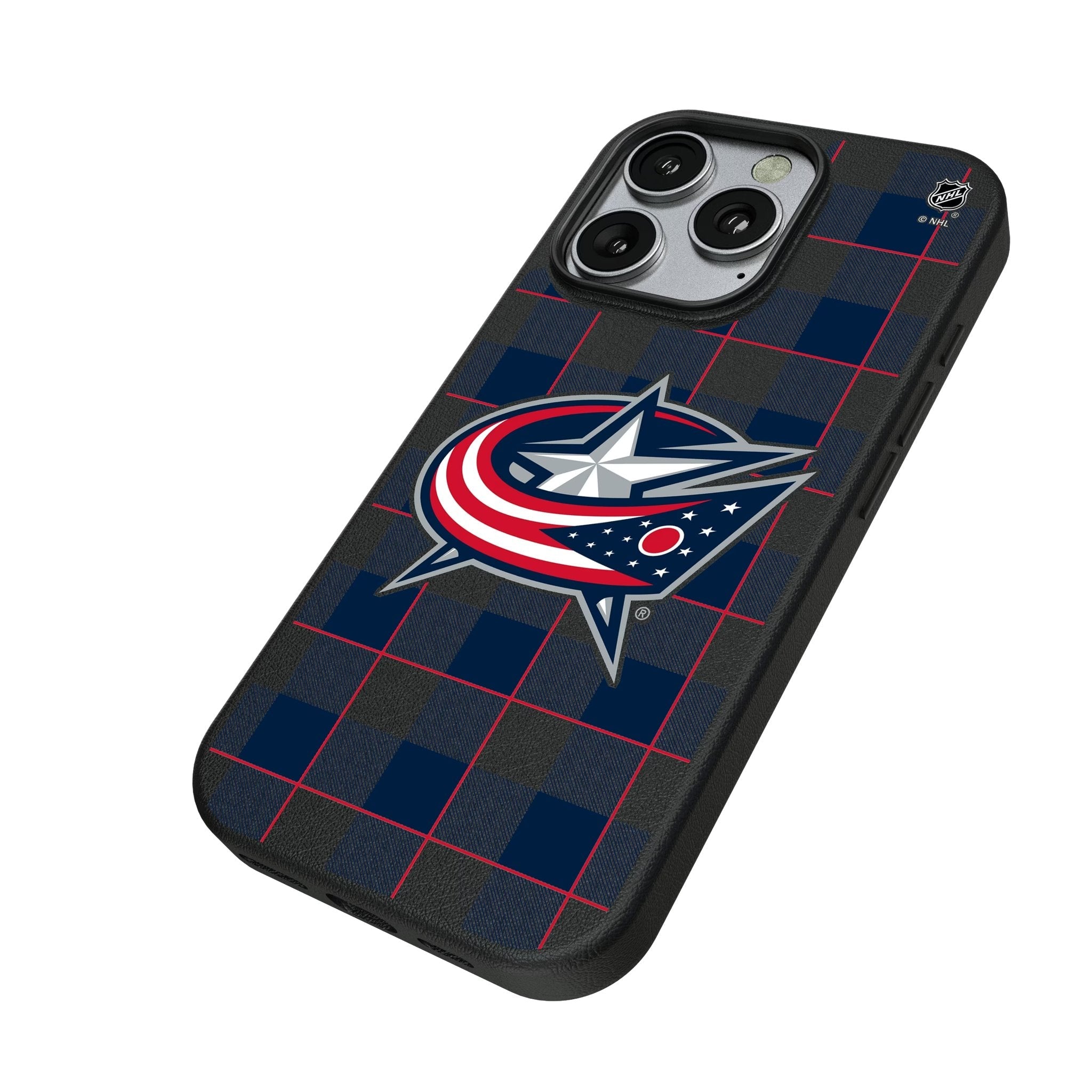 Columbus Blue Jackets Plaid MagSafe Compatible Phone Case for Apple iPhone