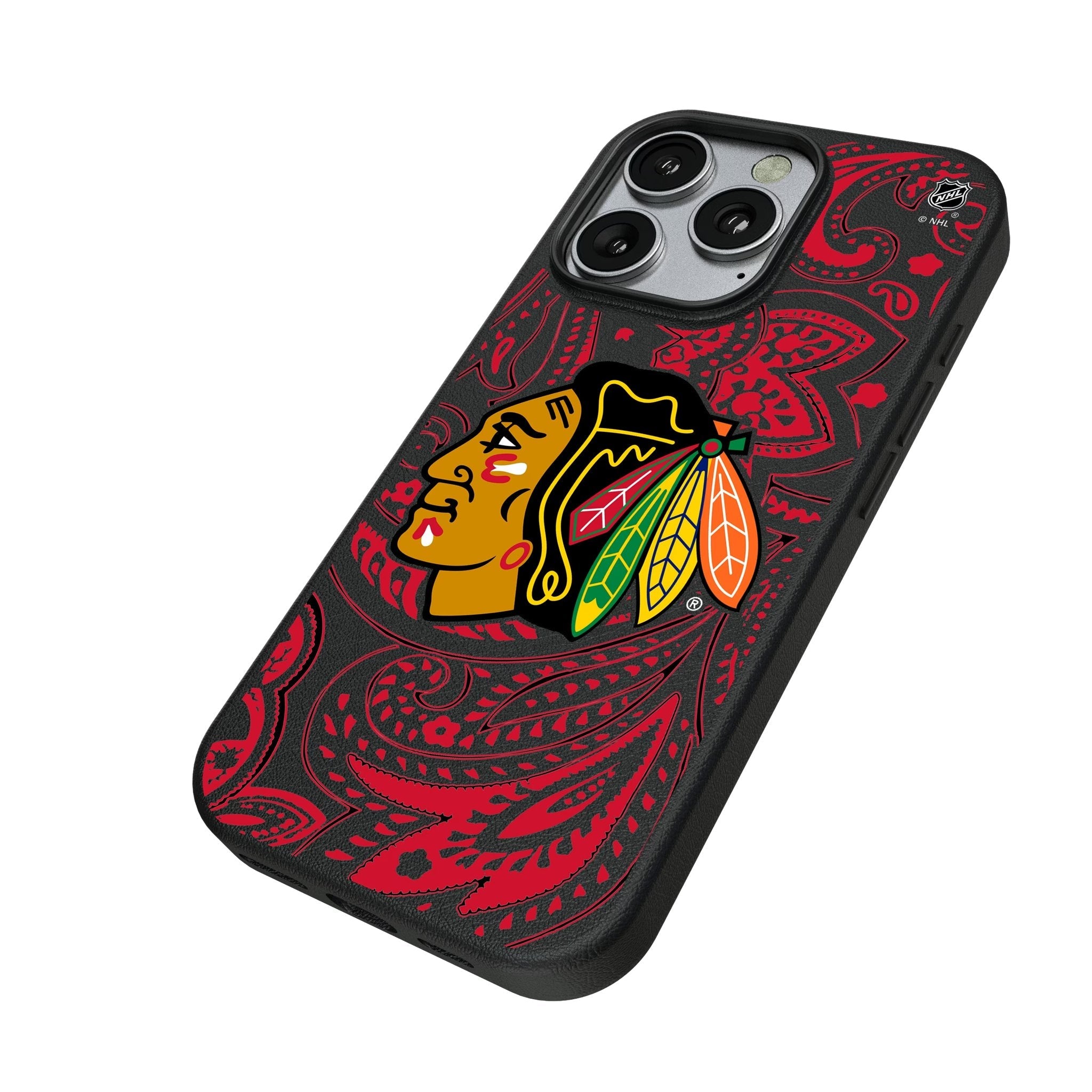 Chicago Blackhawks Paisley MagSafe Compatible Phone Case for Apple iPhone