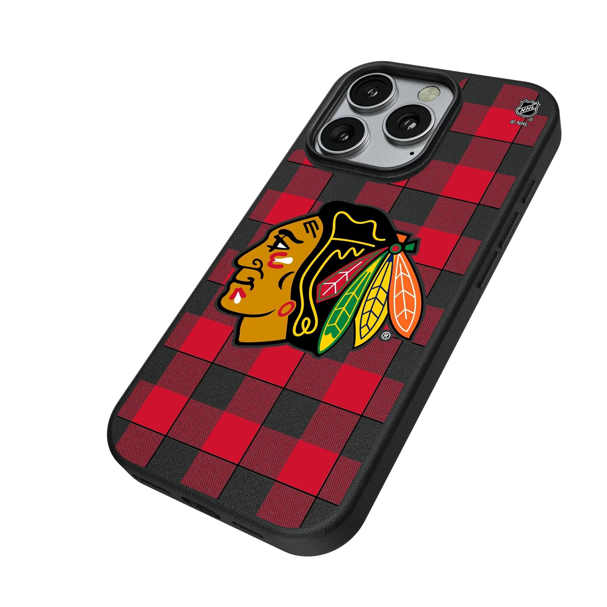 Chicago Blackhawks Plaid MagSafe Compatible Phone Case for Apple iPhone