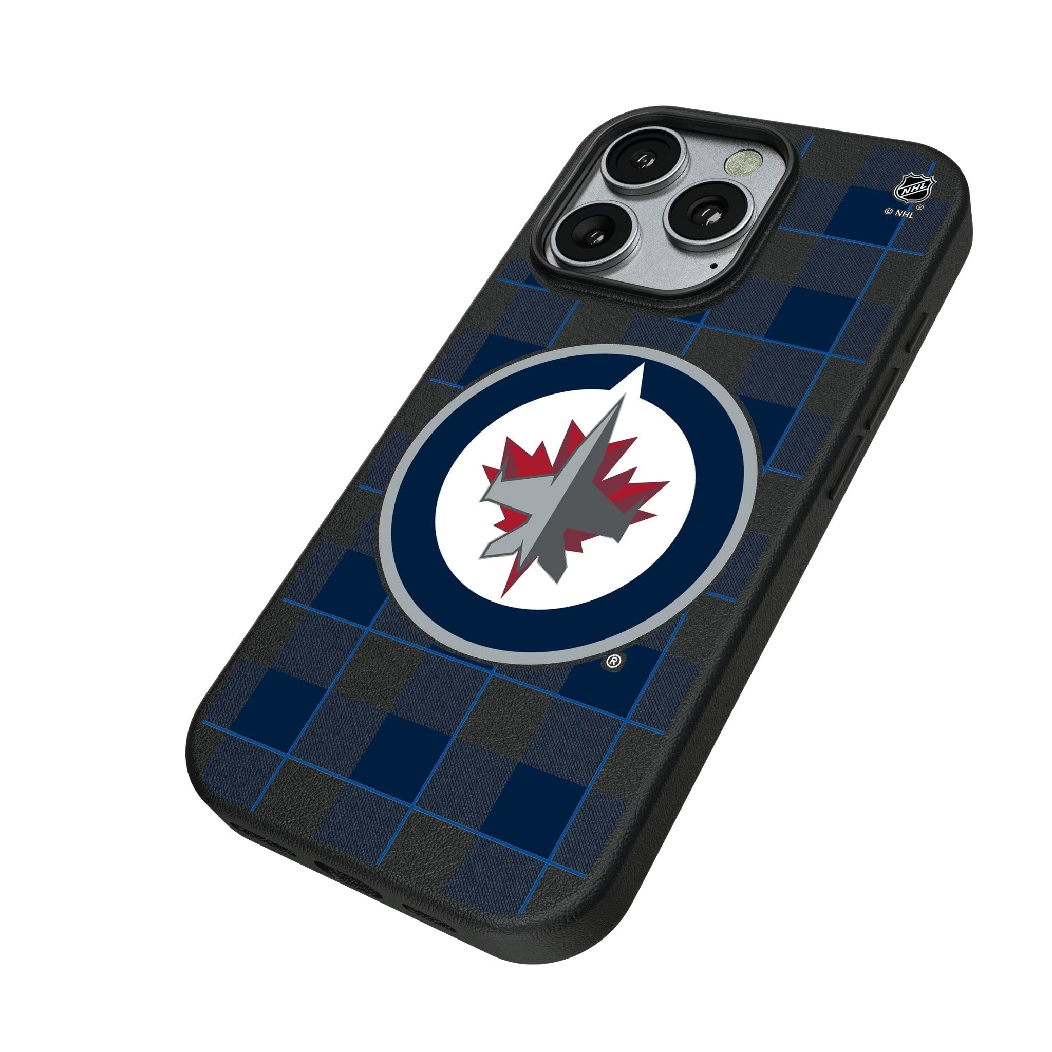 Winnipeg Jets Plaid MagSafe Compatible Phone Case for Apple iPhone