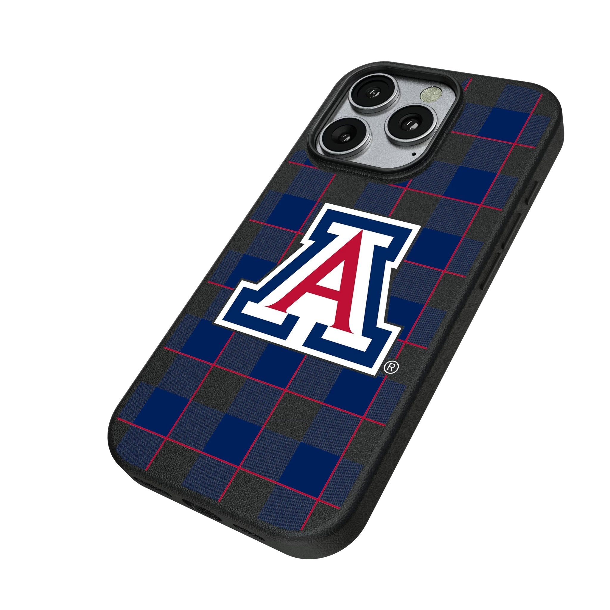 University of Arizona Wildcats Plaid MagSafe Compatible Phone Case for Apple iPhone 2