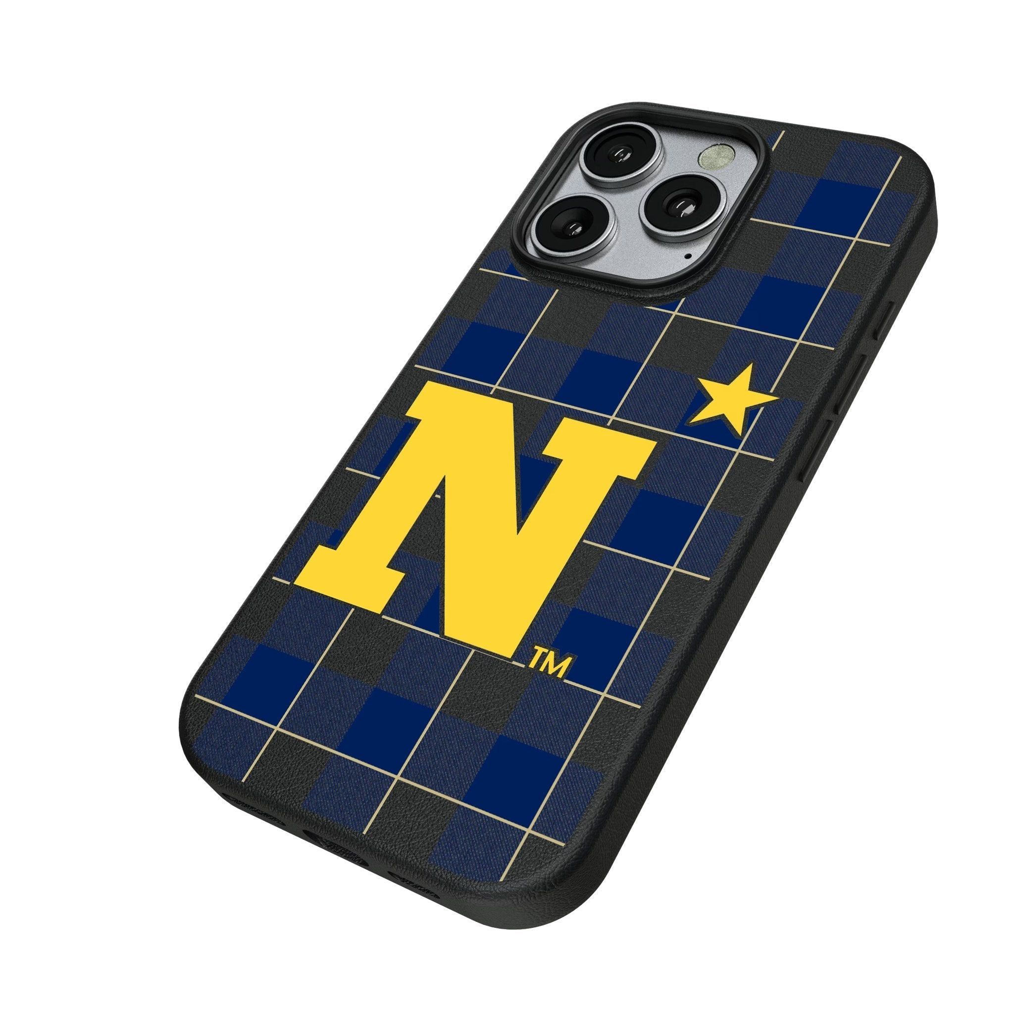 United State Naval Academy Midshipmen Plaid MagSafe Compatible Phone Case for Apple iPhone