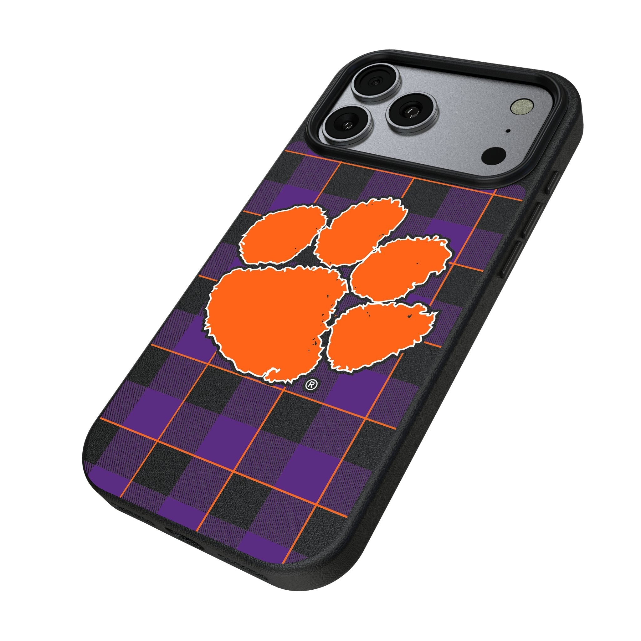 Clemson University Tigers Plaid MagSafe Compatible Phone Case for Apple iPhone 17 Series 2