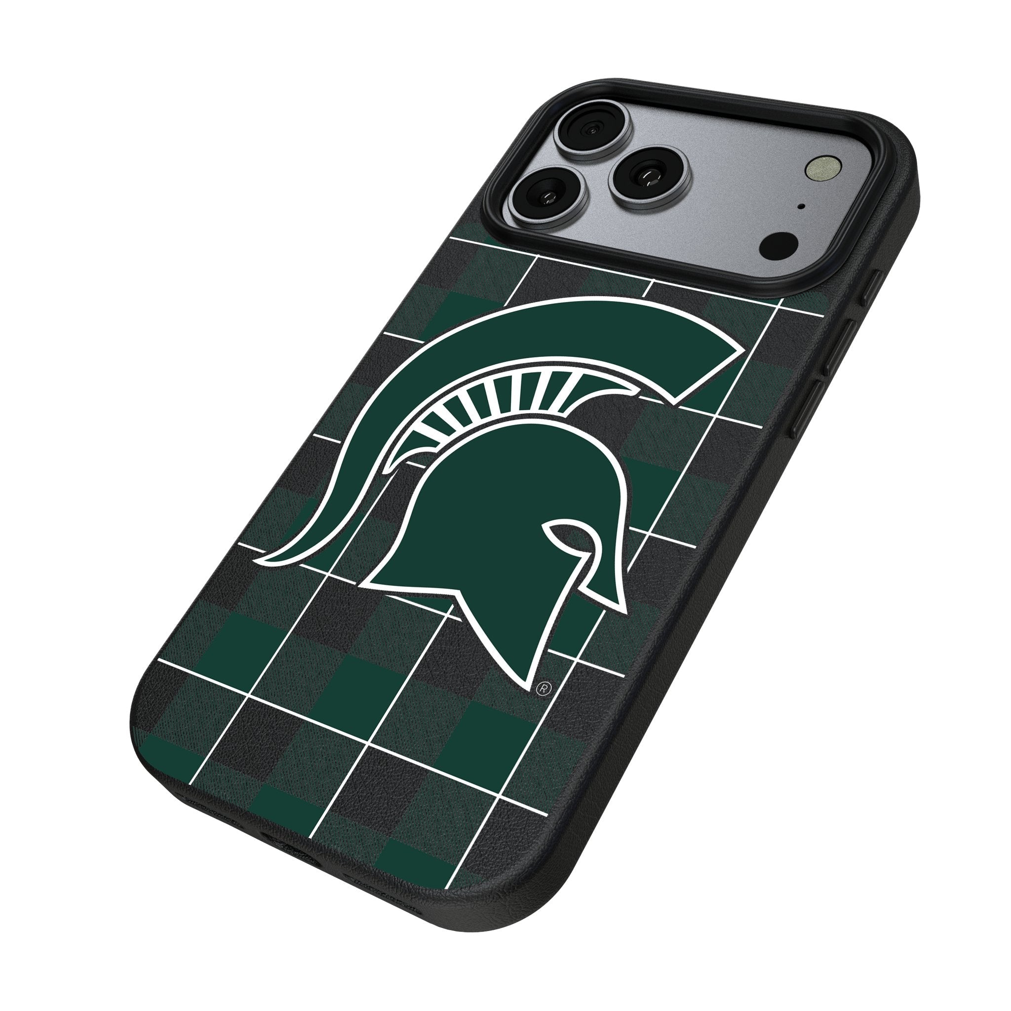 Michigan State University Spartans Plaid MagSafe Compatible Phone Case for Apple iPhone 17 Series 2