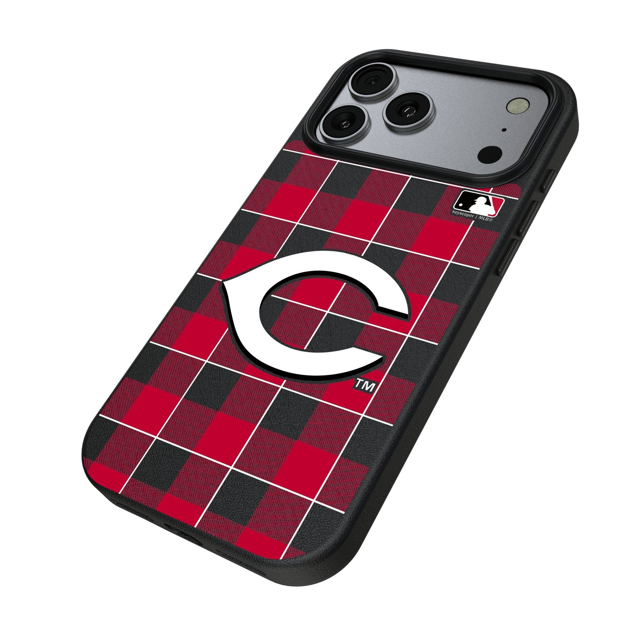 Cincinnati Reds Plaid MagSafe Compatible Phone Case for Apple iPhone 17 Series 2