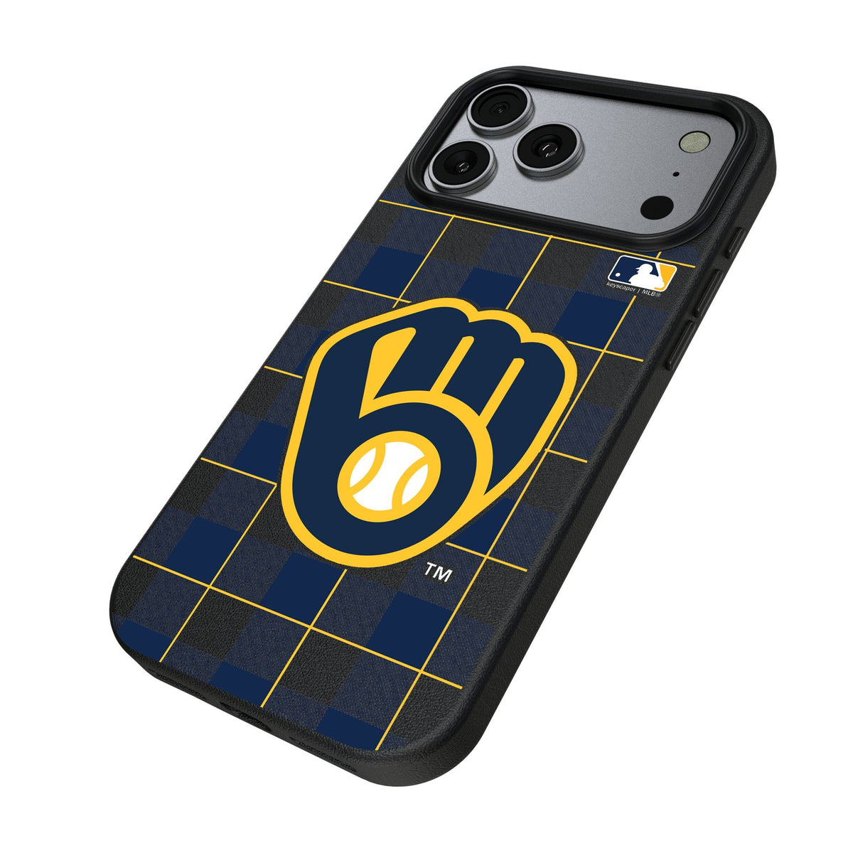 Milwaukee Brewers Plaid MagSafe Compatible Phone Case for Apple iPhone 17 Series 2