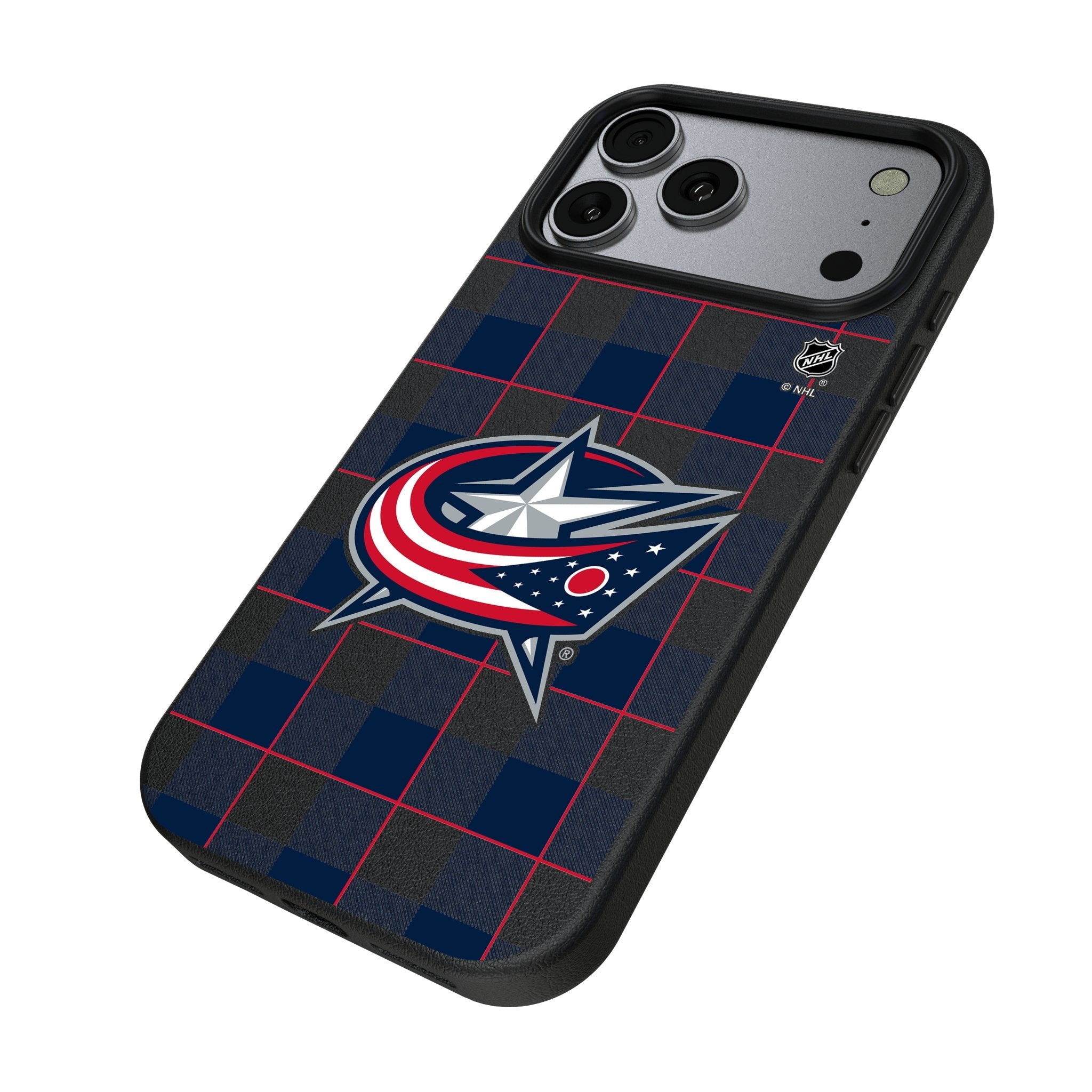 Columbus Blue Jackets Plaid MagSafe Compatible Phone Case for Apple iPhone 17 Series
